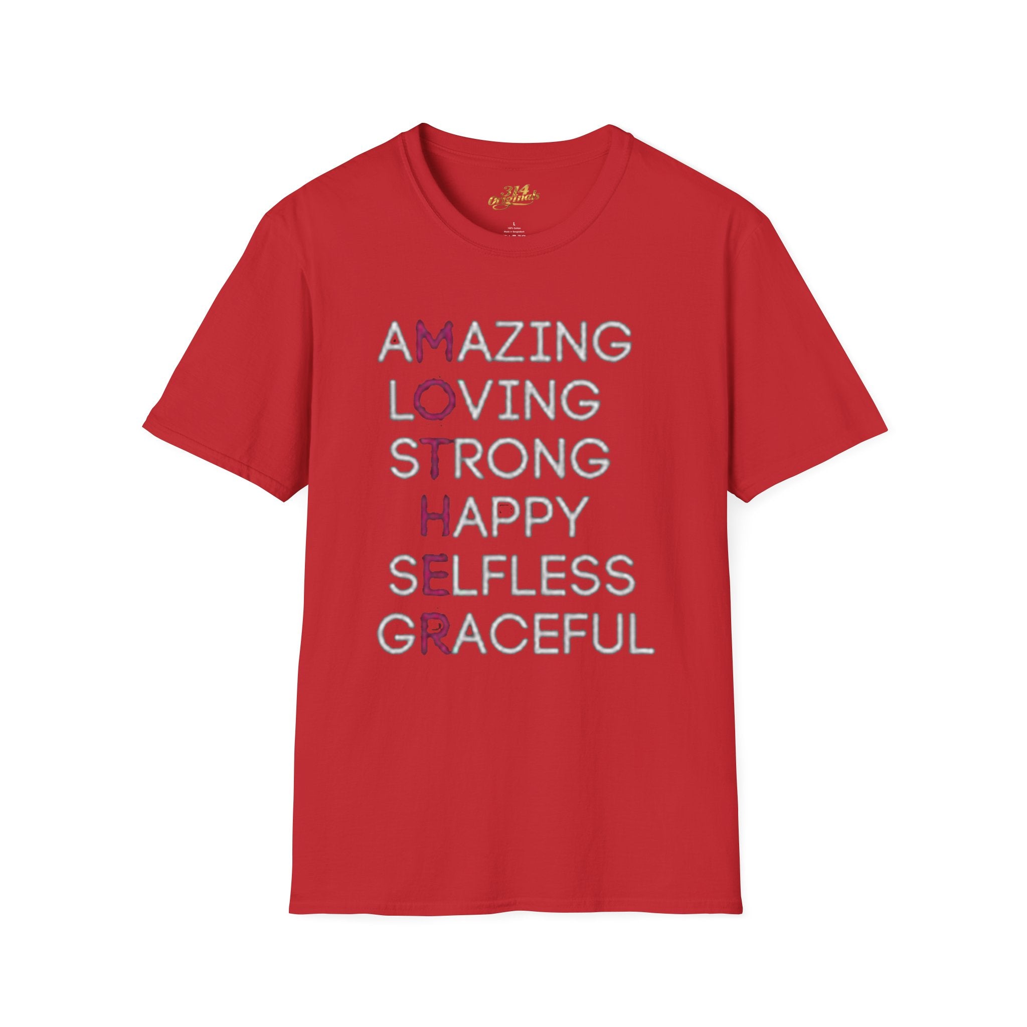 Mother Acrostic T-Shirt – Amazing Loving Strong Happy Selfless Graceful (Mother) Printify T-Shirt  314 Originals