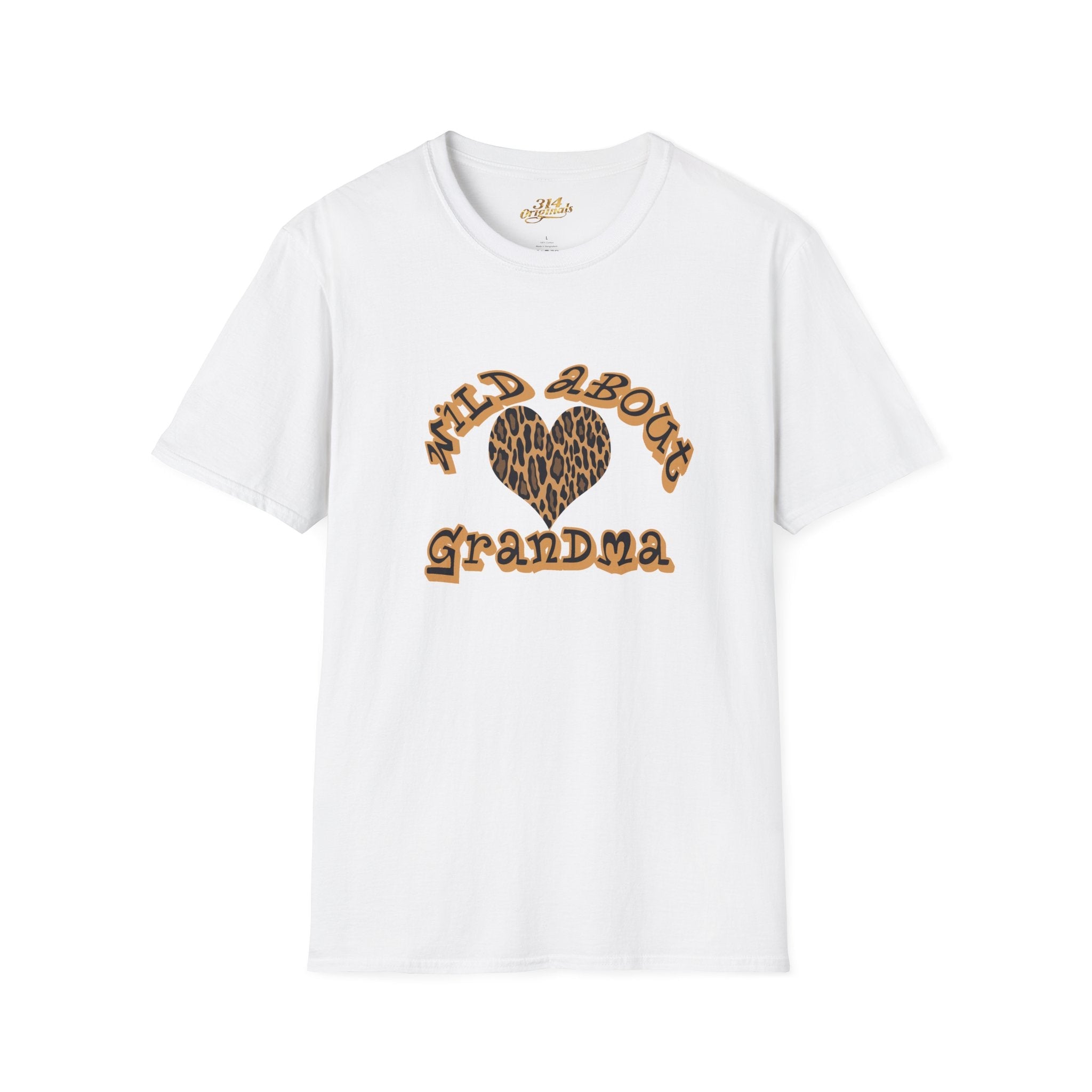 Wild About Grandma Leopard Heart T-Shirt Printify T-Shirt  314 Originals