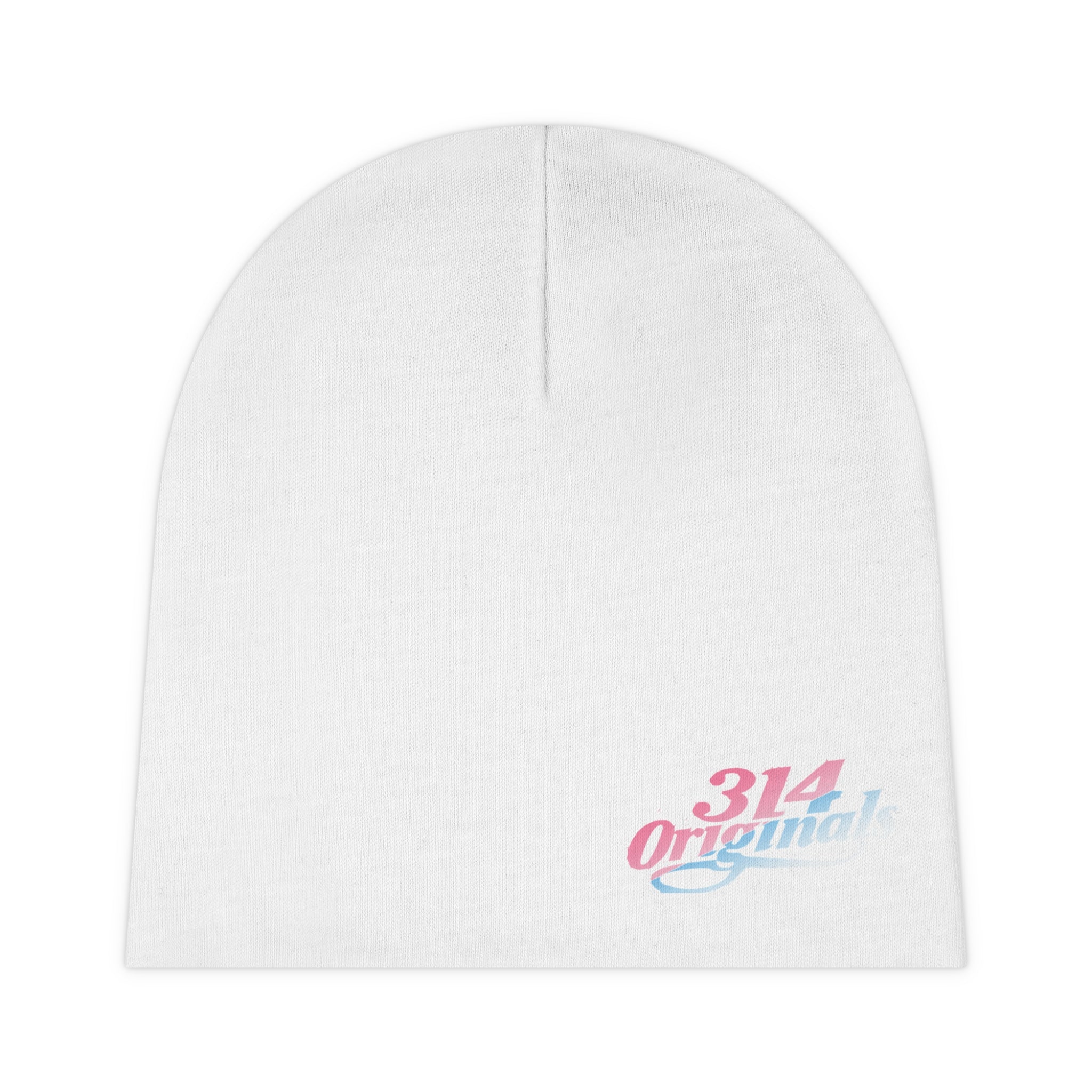 White beanie with '314 Original' text on a white background
