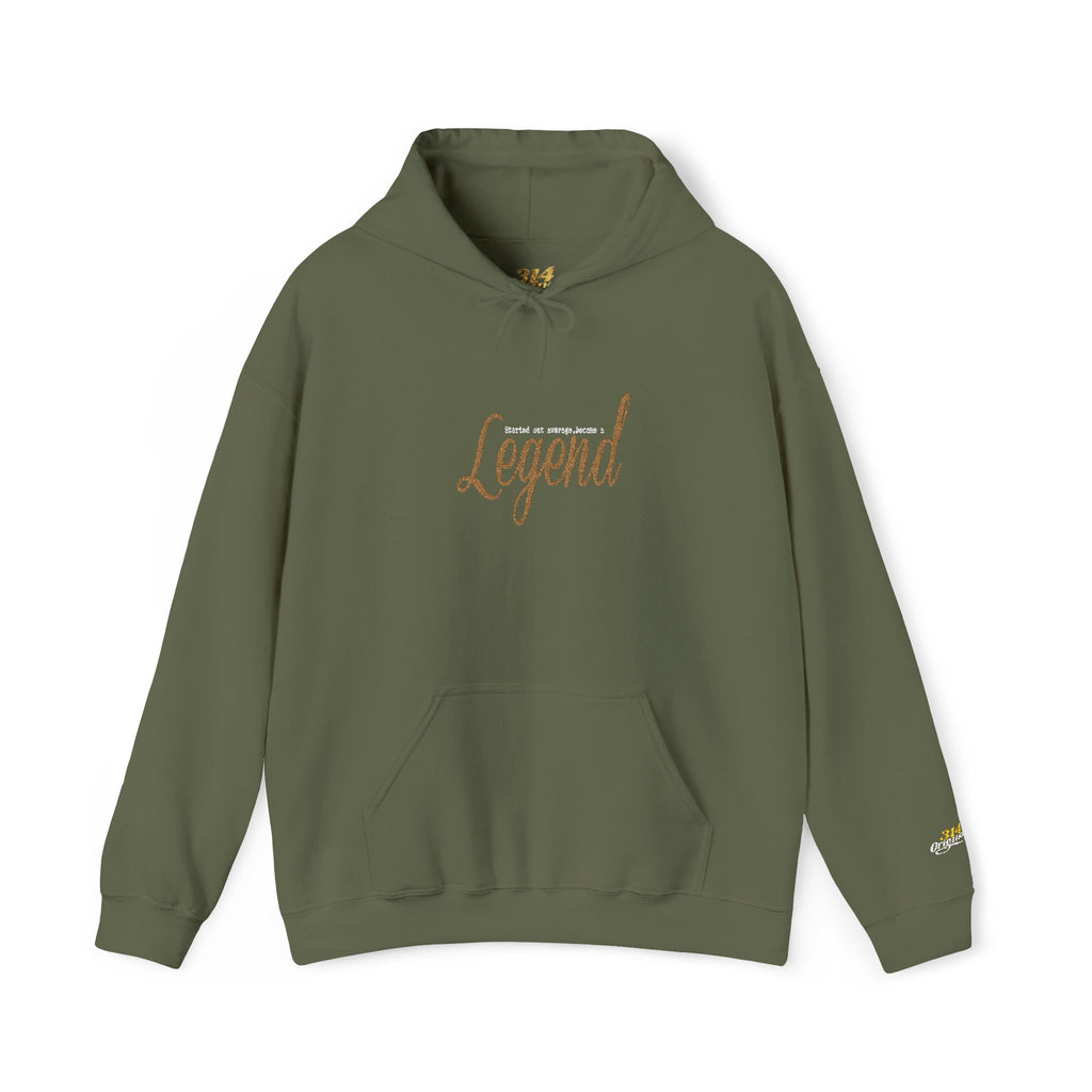 Legend Script Hoodie-Cozy Pullover with Gold Text - 314 Originals