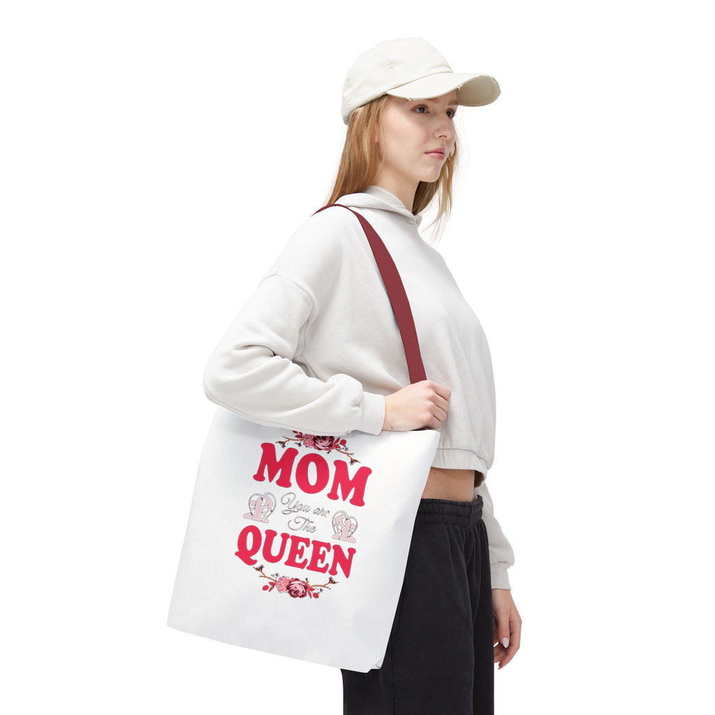 "Mom You're the Queen" Floral Mother's Day Tote Bag Printify Bags  314 Originals