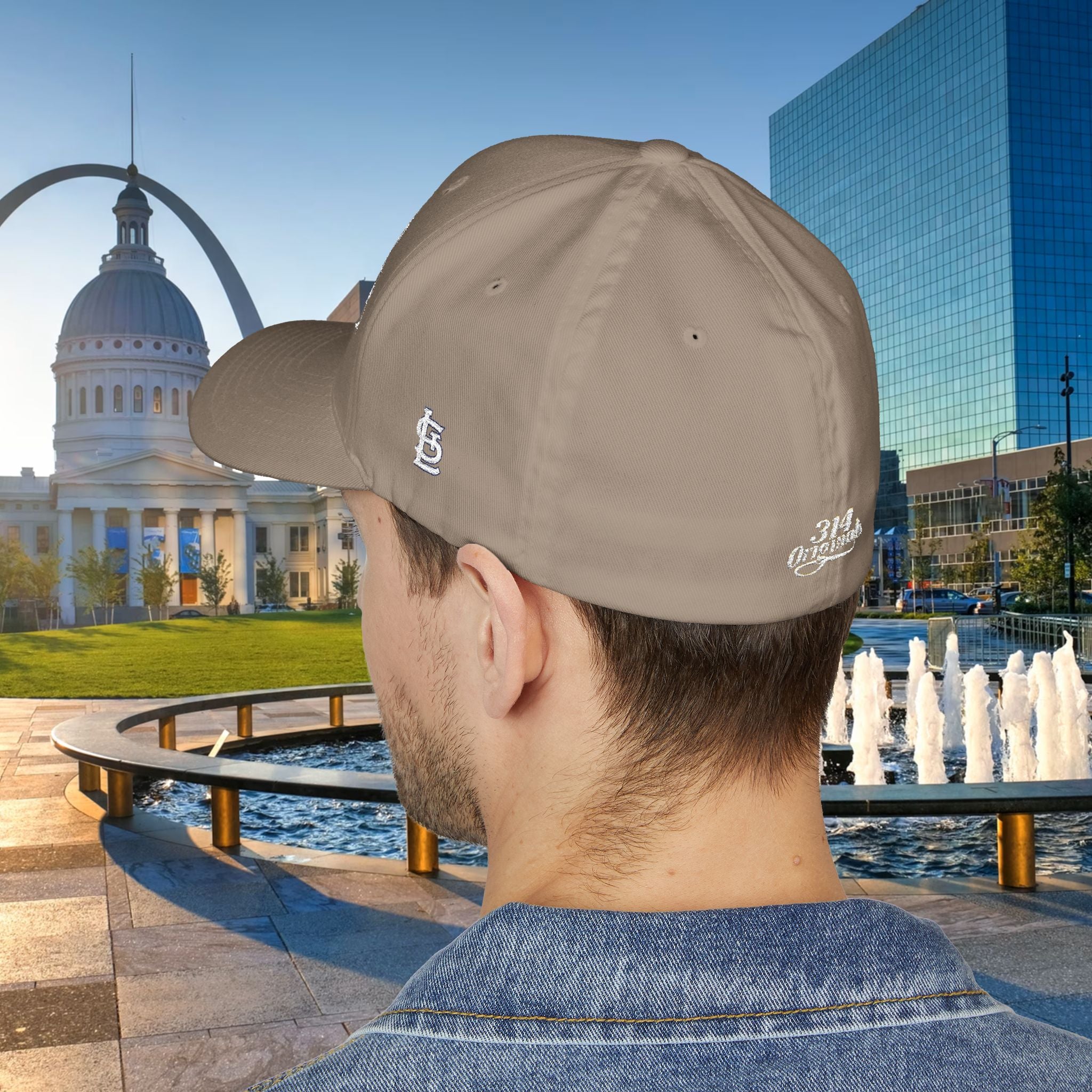 Embroidered "St. Louis" Closed-Back Structured Cap — Baseball Hat with 314 Retro Logo