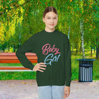 Baby Girl Youth Sweatshirt — Pink & Blue Script Crewneck - 314 Originals
