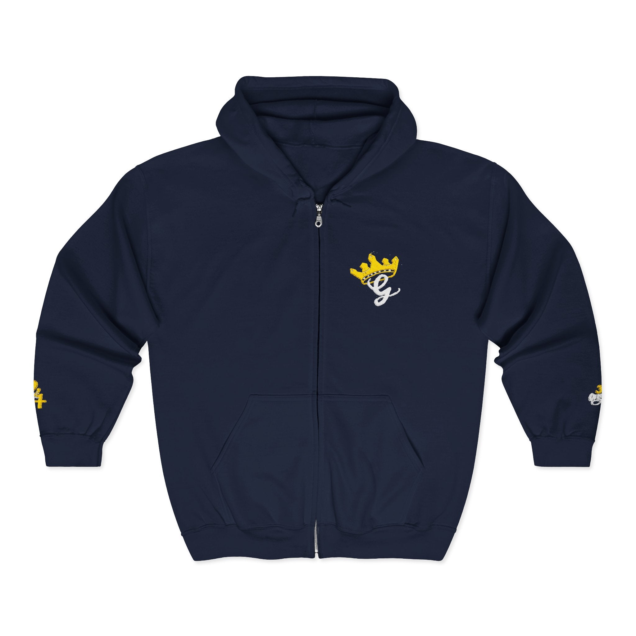 King's Gear Zip Hoodie — Full‑Zip with Gold Crown Emblem - 314 Originals
