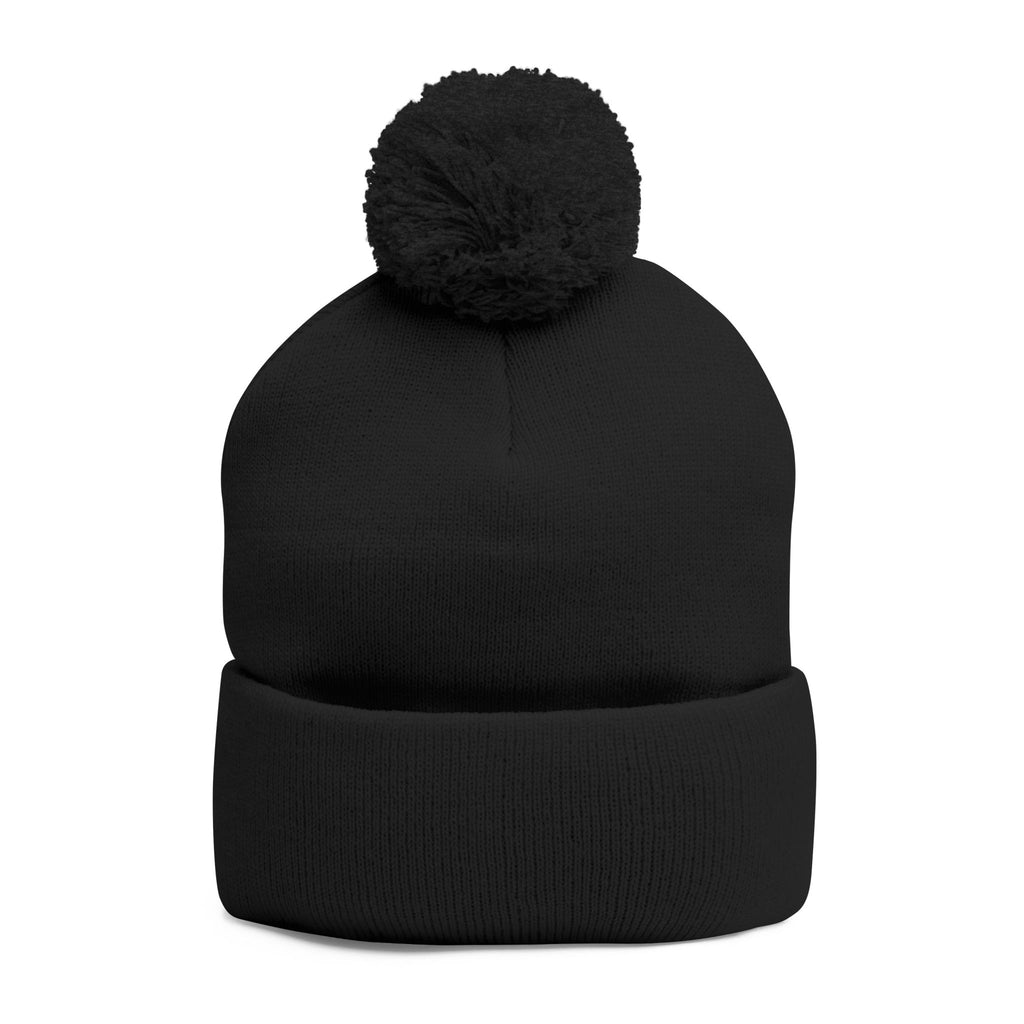 Embroidered Pom-Pom Knit Beanie – Cozy Winter Hat with Small Script Logo - 314 Originals