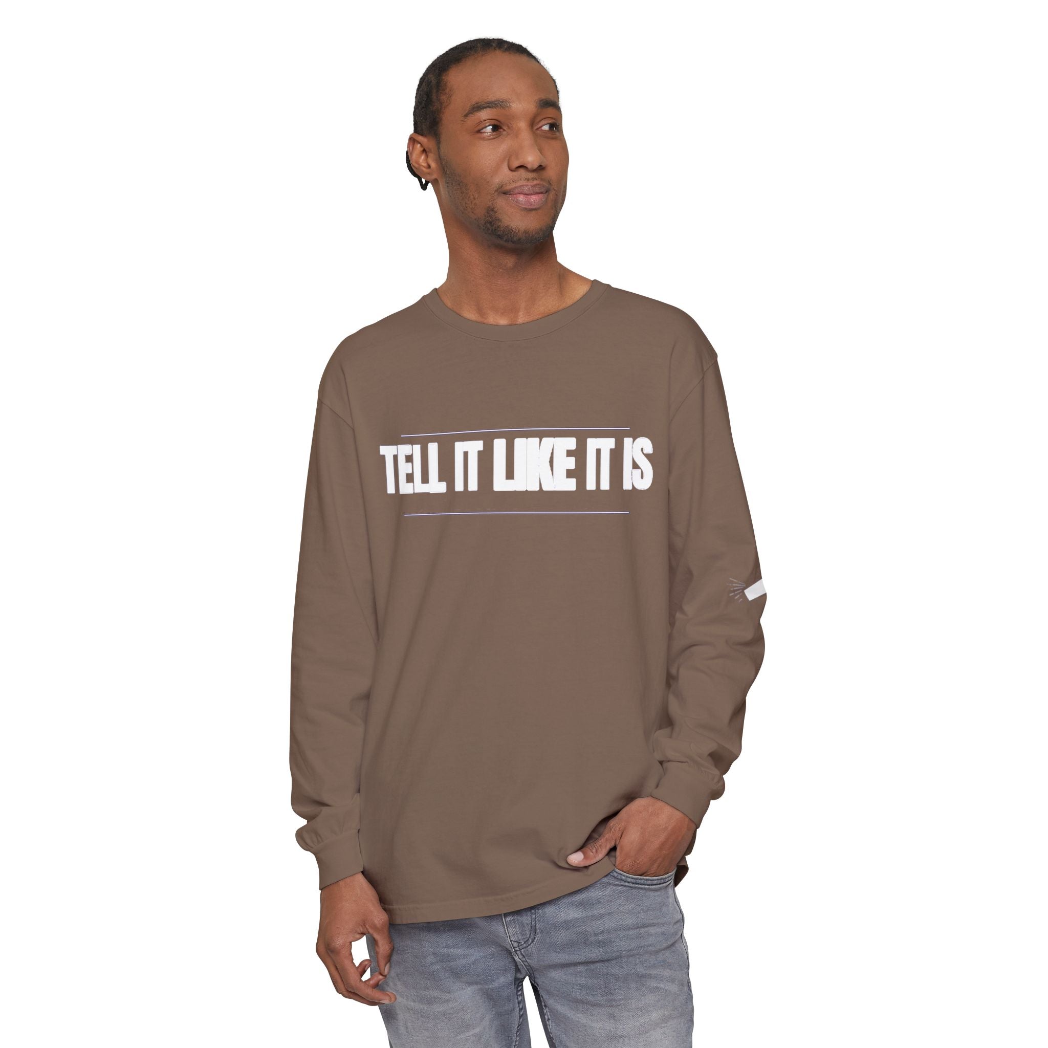 Tell It Like It Is Long Sleeve Tee — "No Scripts... No Filters... No Bullsh*t" Statement Shirt Printify Long-sleeve  314 Originals