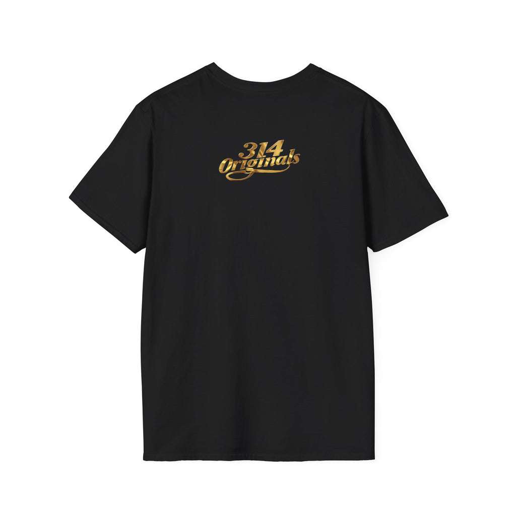 St. Louis Arch Skyline Tee — Born Hustler Front, 314 Originals Back - 314 Originals