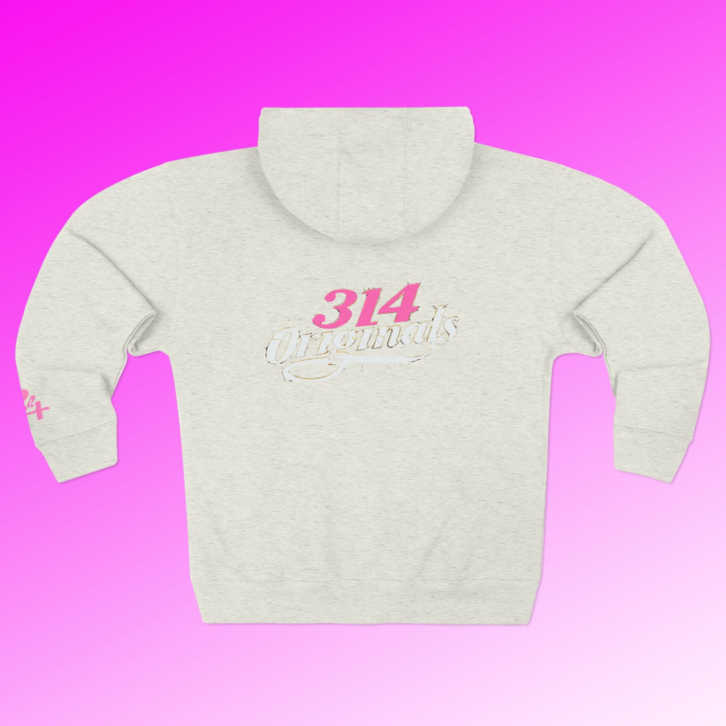 'Queen' Chest Logo Zip Hoodie — Women's Urban Streetwear Printify Hoodie  314 Originals