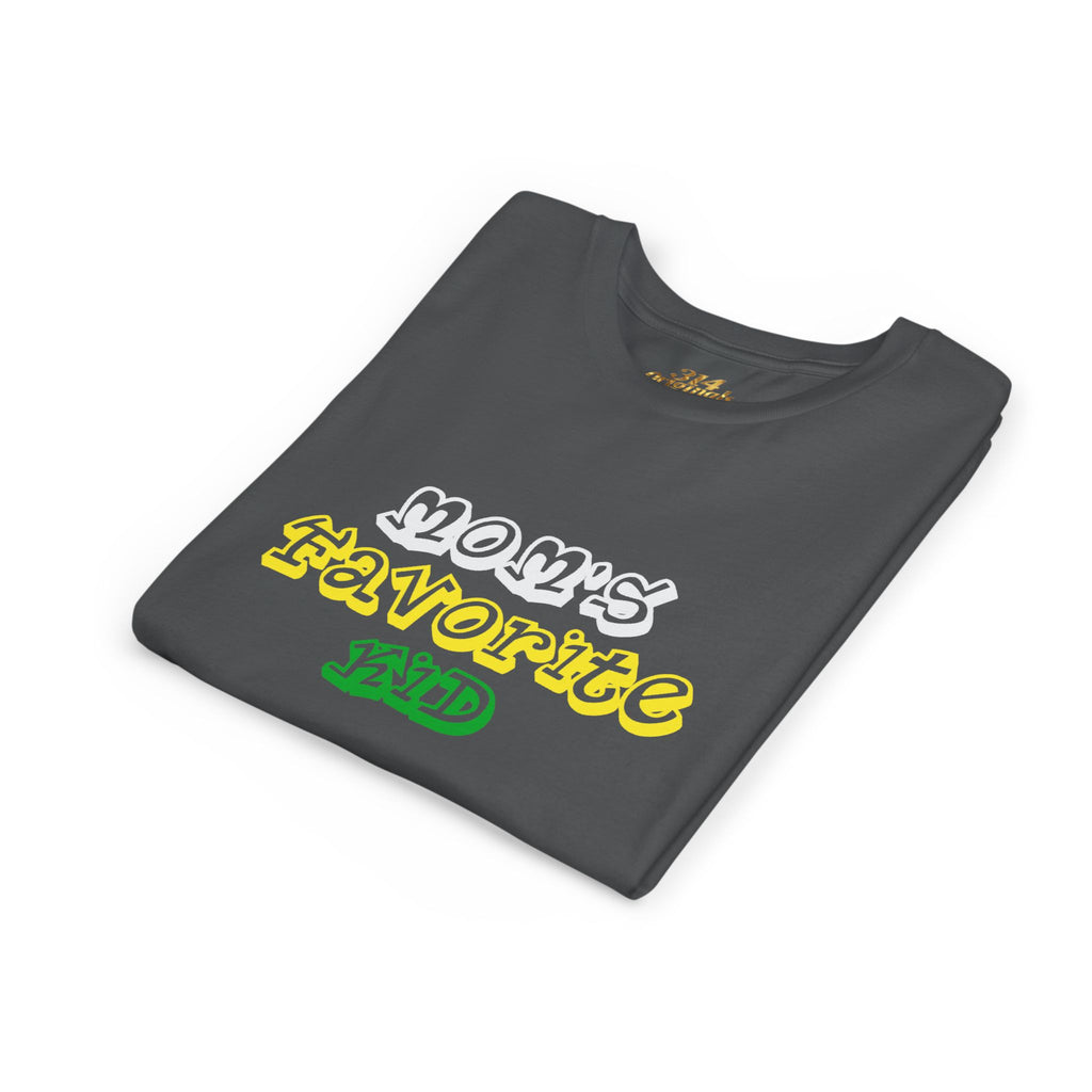 Girl's "Favorite Kid" Retro Yellow & Green Graphic T-Shirt