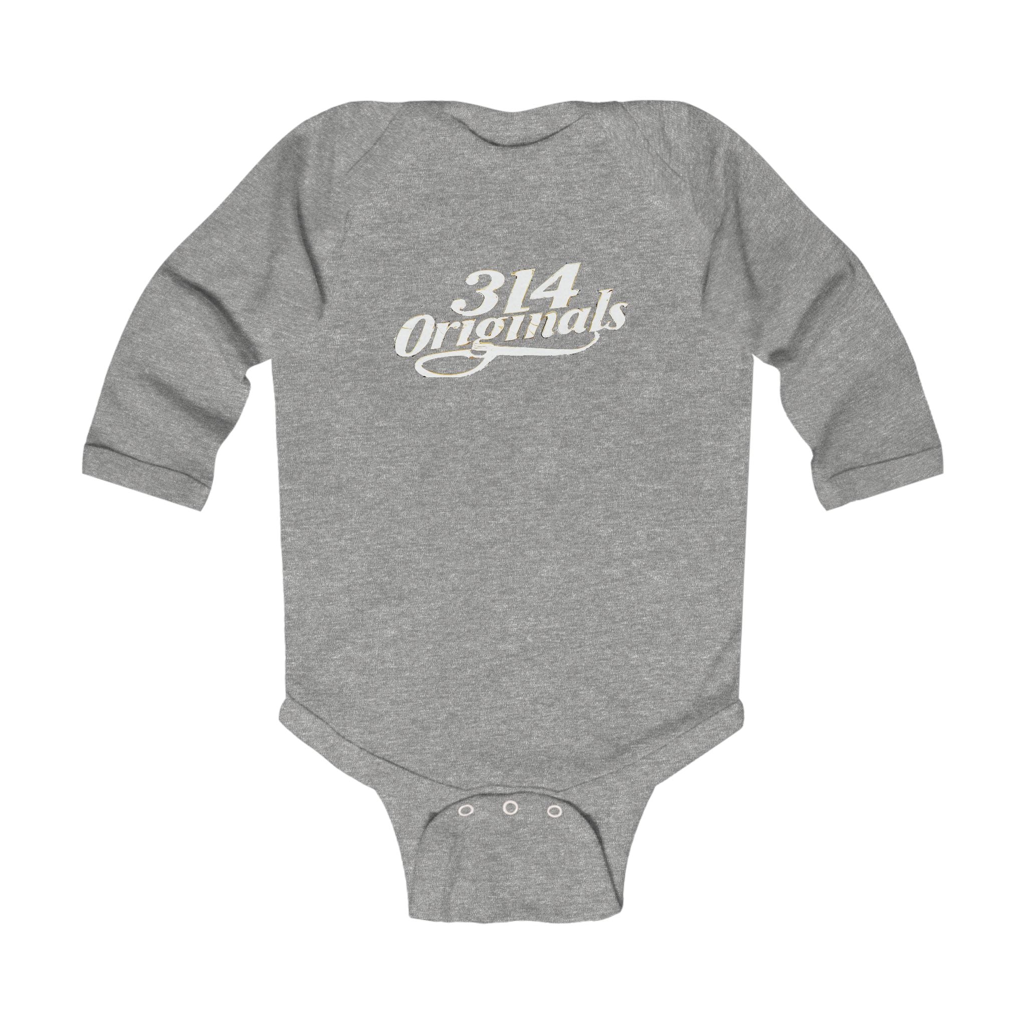 Infant Bodysuit — '314 Originals' Long Sleeve Baby Onesie (Grey) - 314 Originals