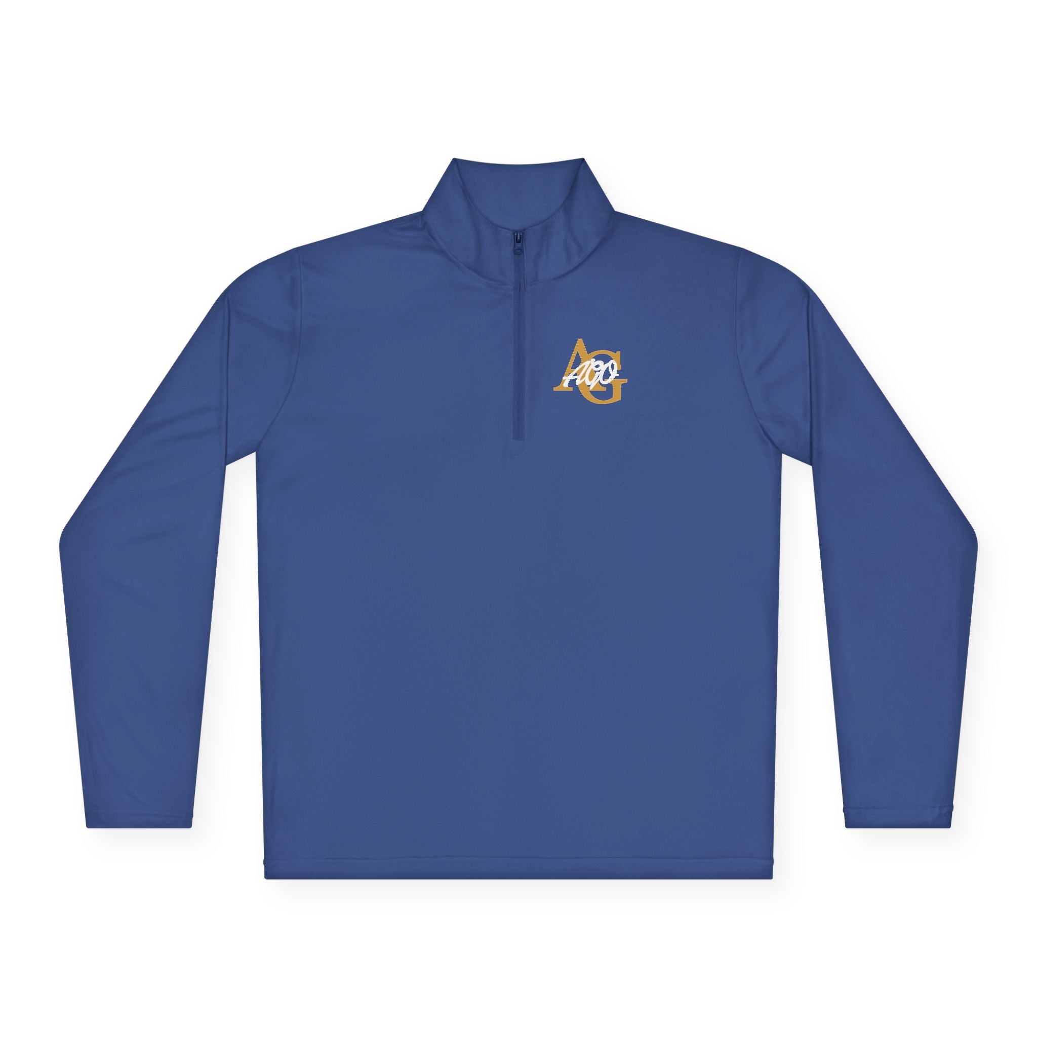 AGO Quarter-Zip Pullover — Small Gold & Black Chest Embroidery, Lightweight Casual Pullover - 314 Originals