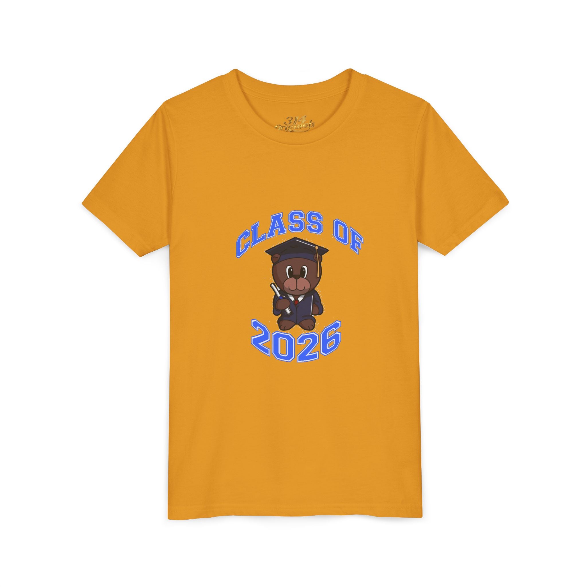 Class of 2026 Kids Graduation T‑Shirt — Cute Graduate Bear Youth Tee