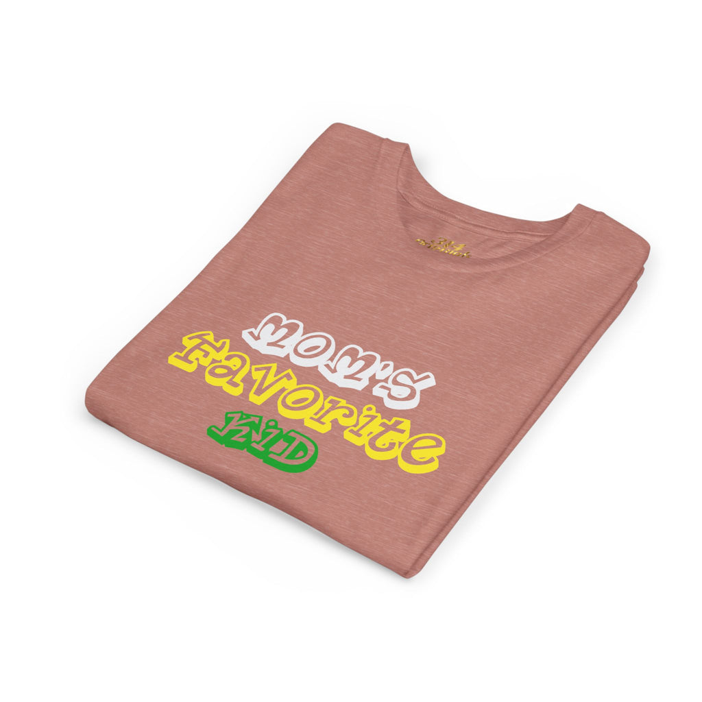 Girl's "Favorite Kid" Retro Yellow & Green Graphic T-Shirt