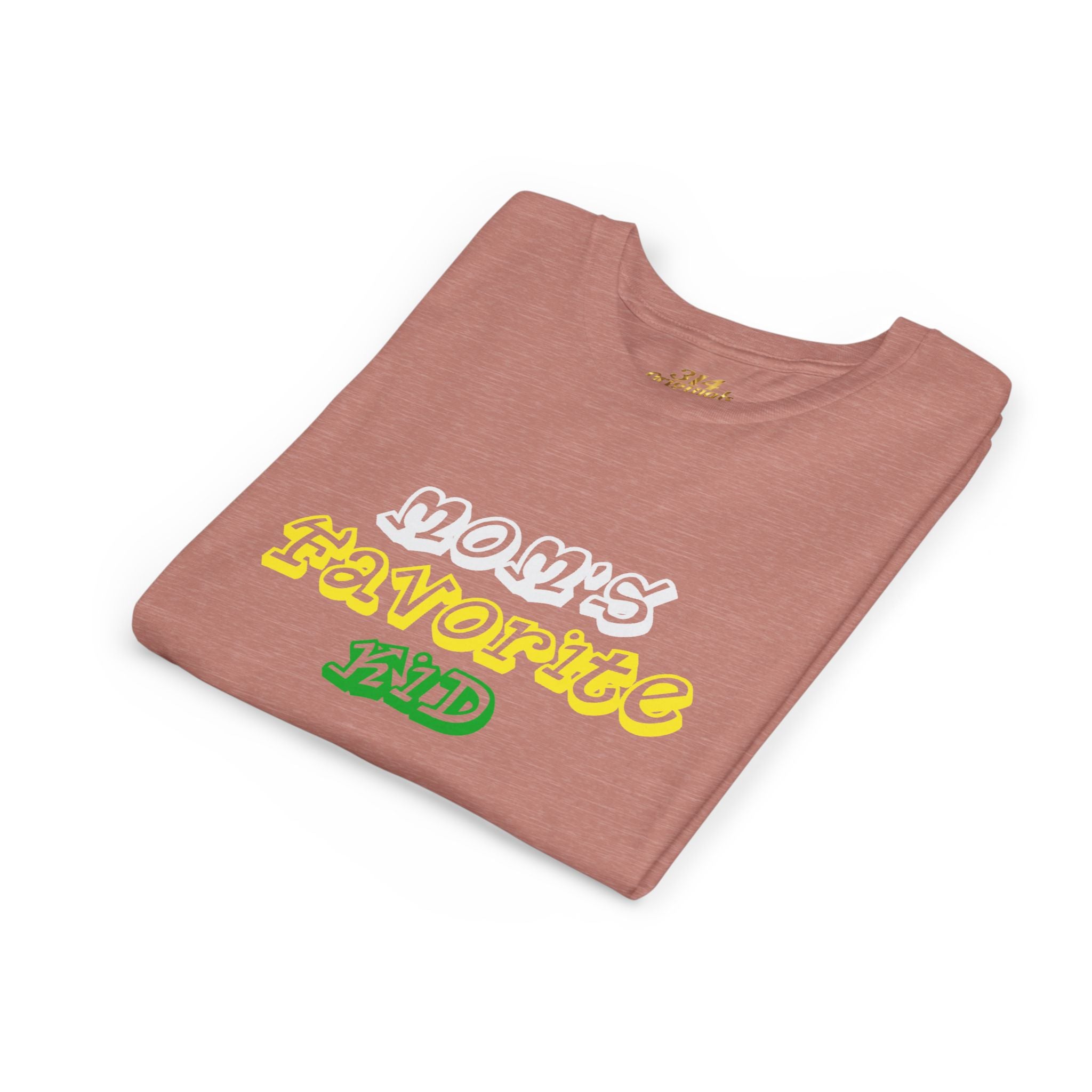 Girl's "Favorite Kid" Retro Yellow & Green Graphic T-Shirt