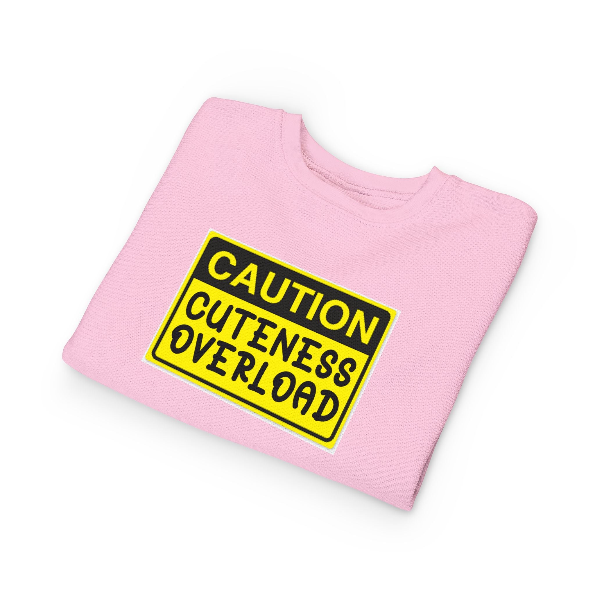 "Caution: Cuteness Overload" Kids Crewneck Toddler Sweatshirt