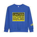 "Caution: Cuteness Overload" Kids Crewneck Toddler Sweatshirt - 314 Originals