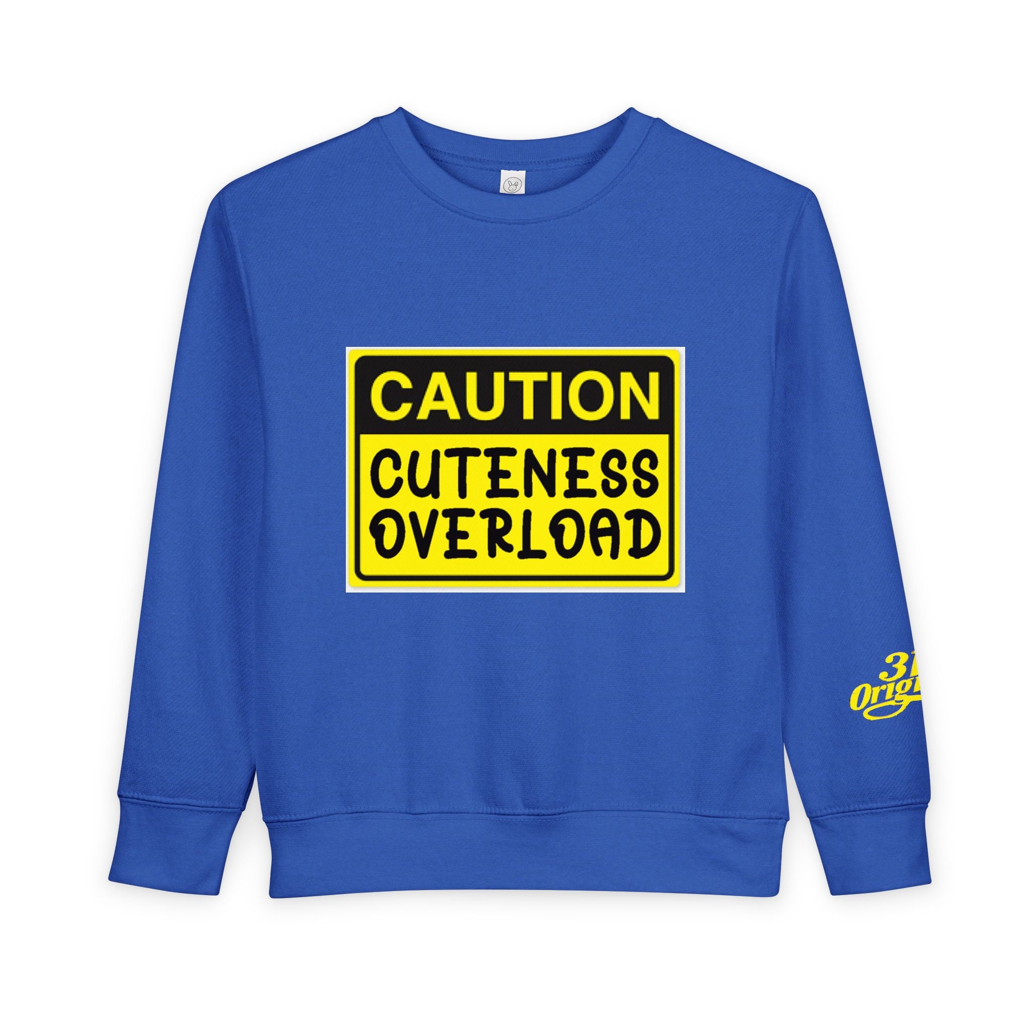 "Caution: Cuteness Overload" Kids Crewneck Toddler Sweatshirt