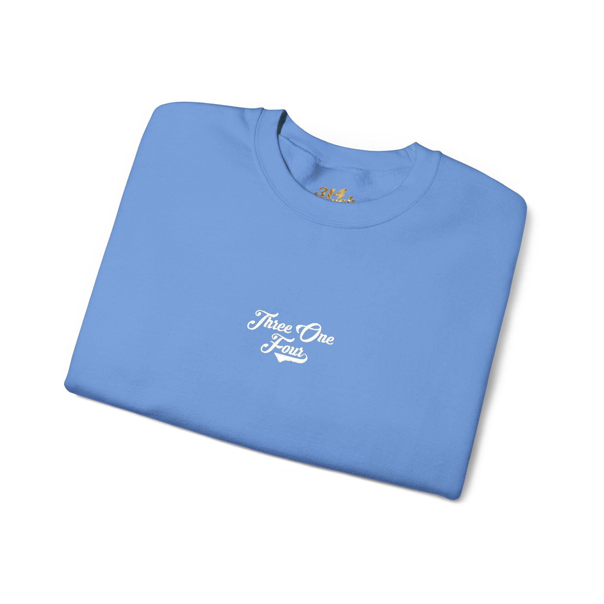 Three One Four Crewneck Sweatshirt — Minimal Script Chest Logo - 314 Originals