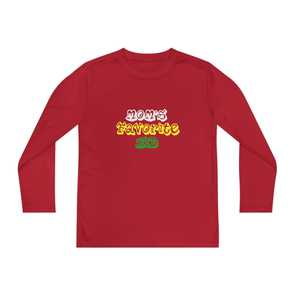 "Mom's Favorite Kid" Youth Long Sleeve Tee —  Retro Graphic