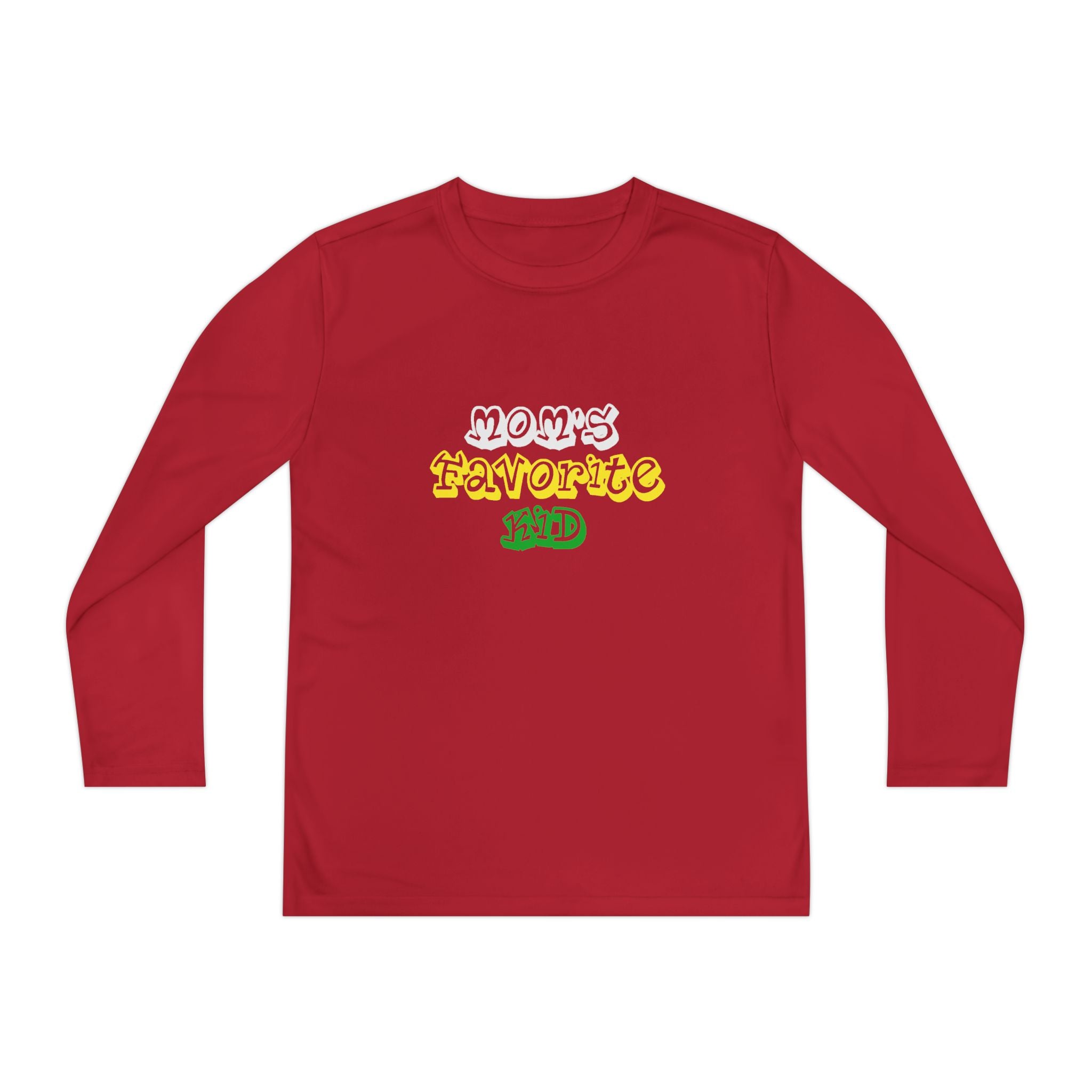 "Mom's Favorite Kid" Youth Long Sleeve Tee —  Retro Graphic