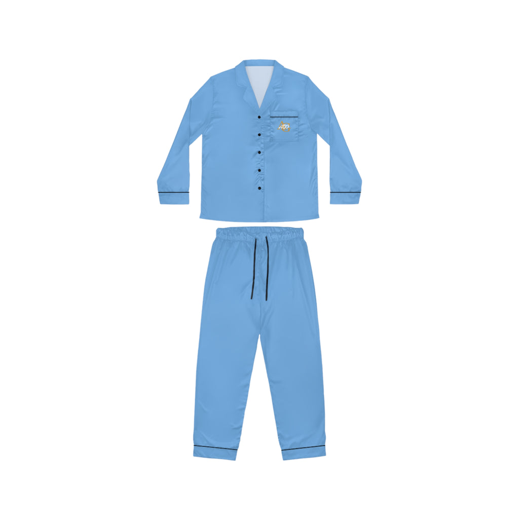 Women's Light Blue Satin Pajama Set — Luxurious Sleepwear - 314 Originals