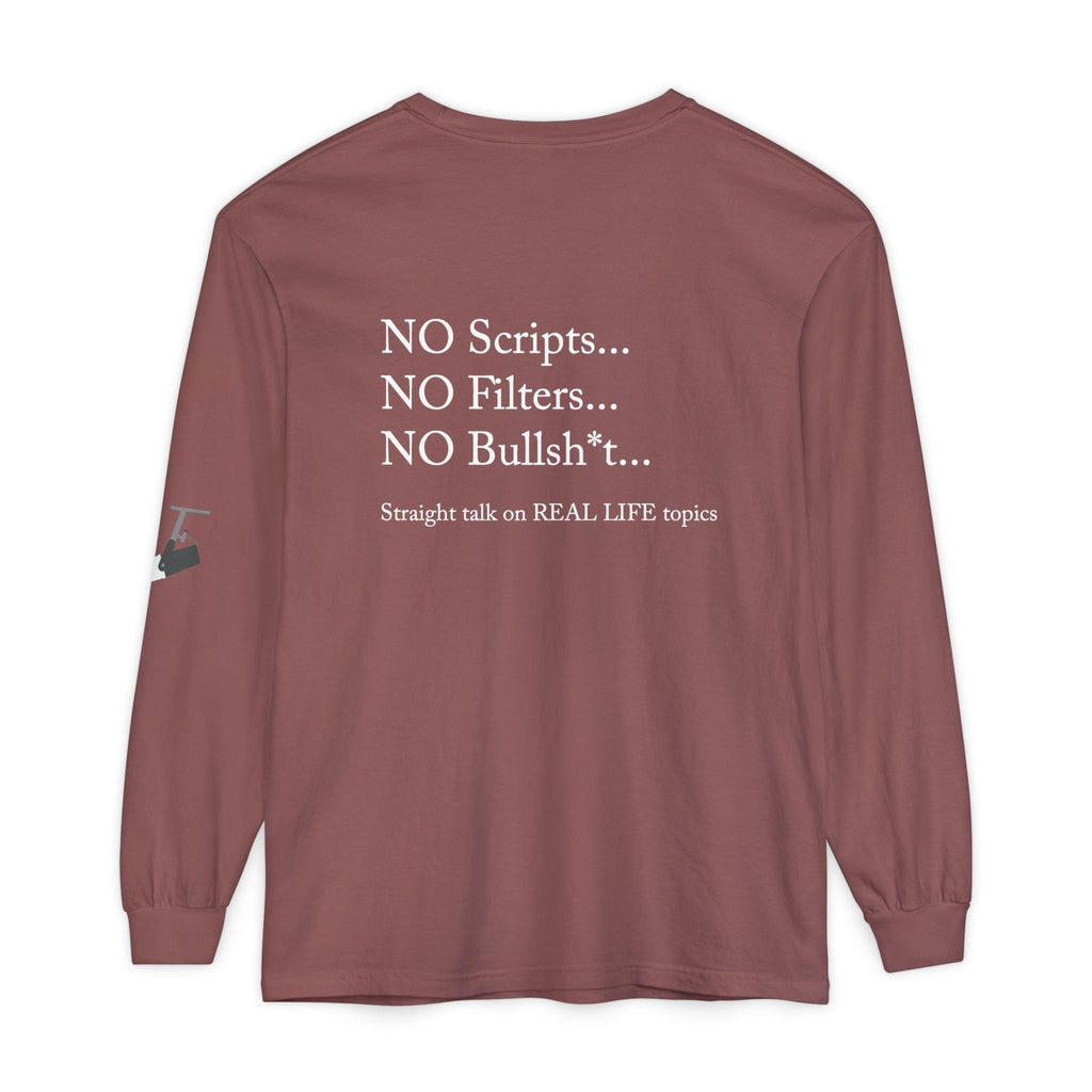 Tell It Like It Is Long Sleeve Tee — "No Scripts... No Filters... No Bullsh*t" Statement Shirt Printify Long-sleeve  314 Originals