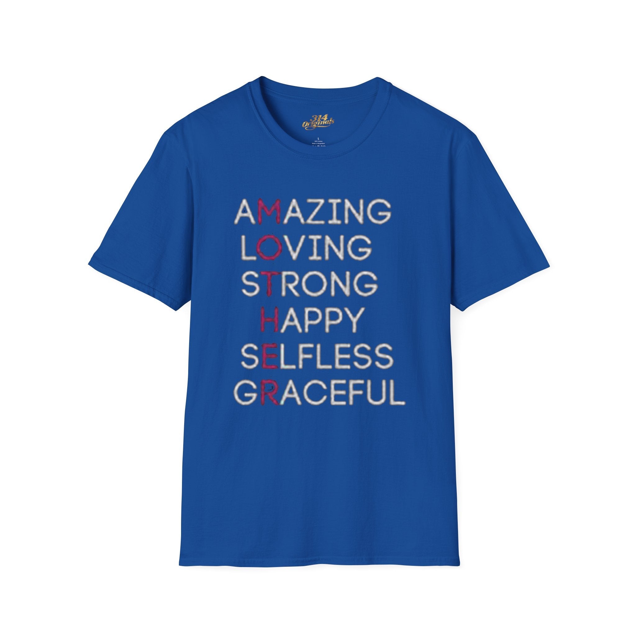 Mother Acrostic T-Shirt – Amazing Loving Strong Happy Selfless Graceful (Mother) Printify T-Shirt  314 Originals