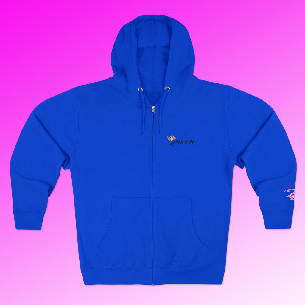 'Queen' Chest Logo Zip Hoodie — Women's Urban Streetwear - 314 Originals