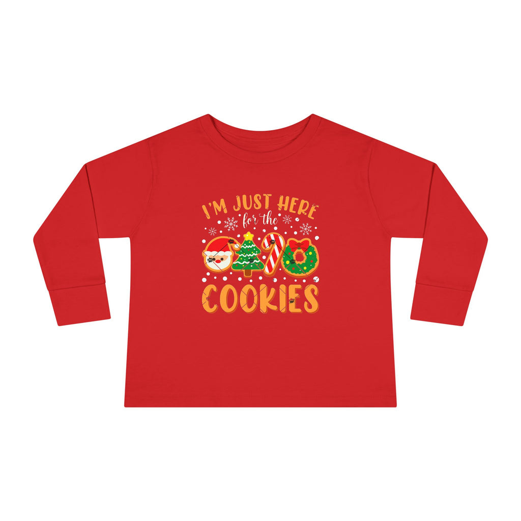 Toddler Long Sleeve Tee — "I'm Just Here for the Cookies" Christmas Cookies Shirt - 314 Originals