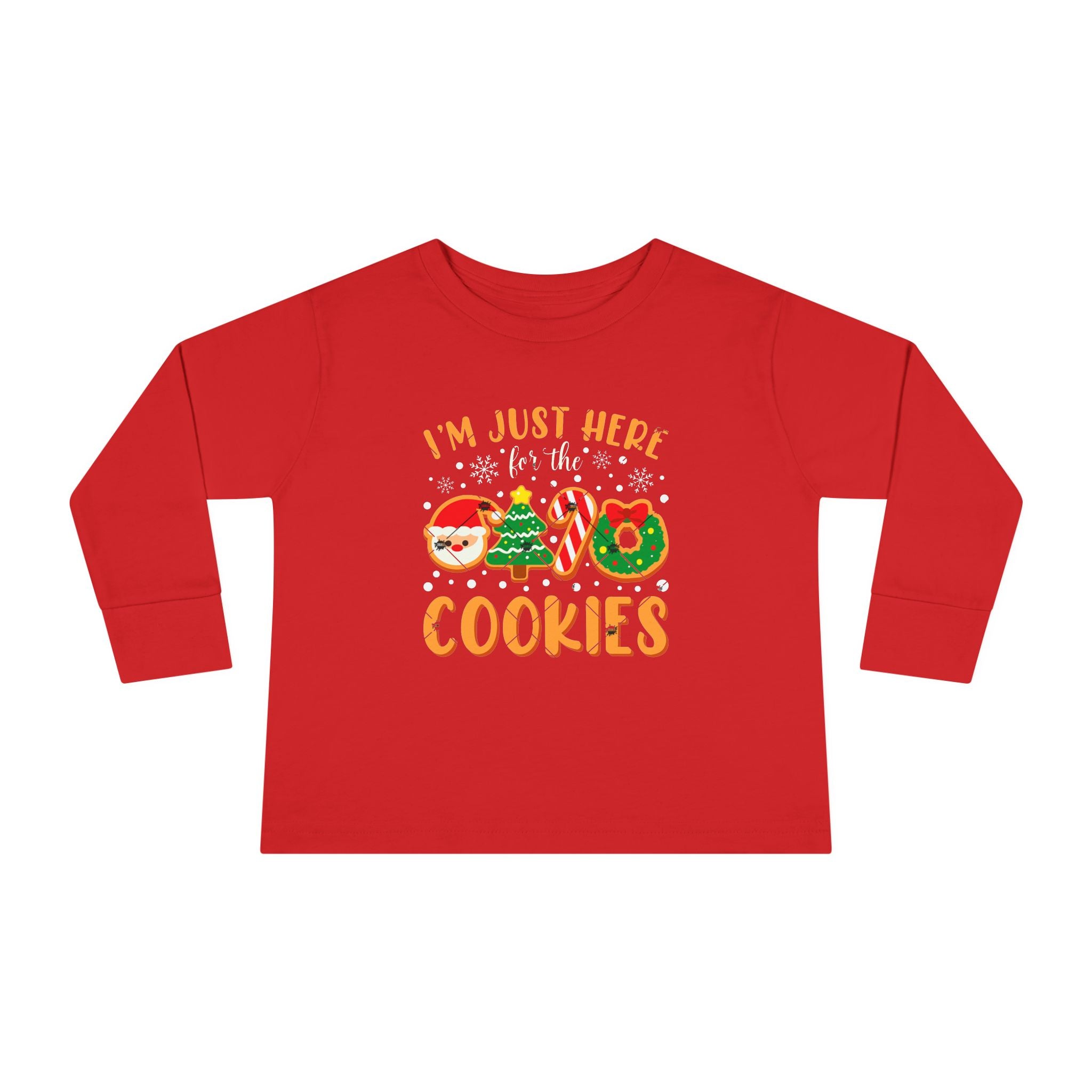 Toddler Long Sleeve Tee — "I'm Just Here for the Cookies" Christmas Cookies Shirt - 314 Originals