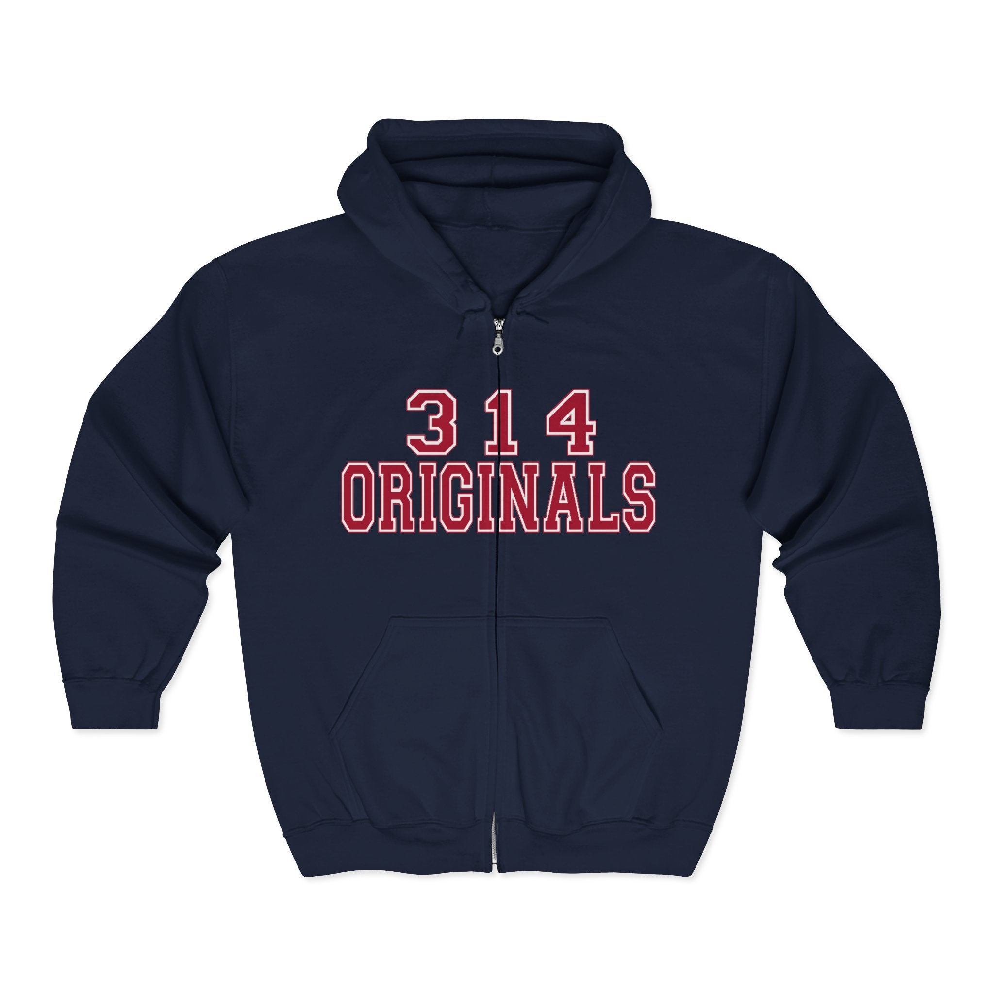 314 Originals Zip Hoodie — Retro Varsity Full-Zip Sweatshirt - 314 Originals