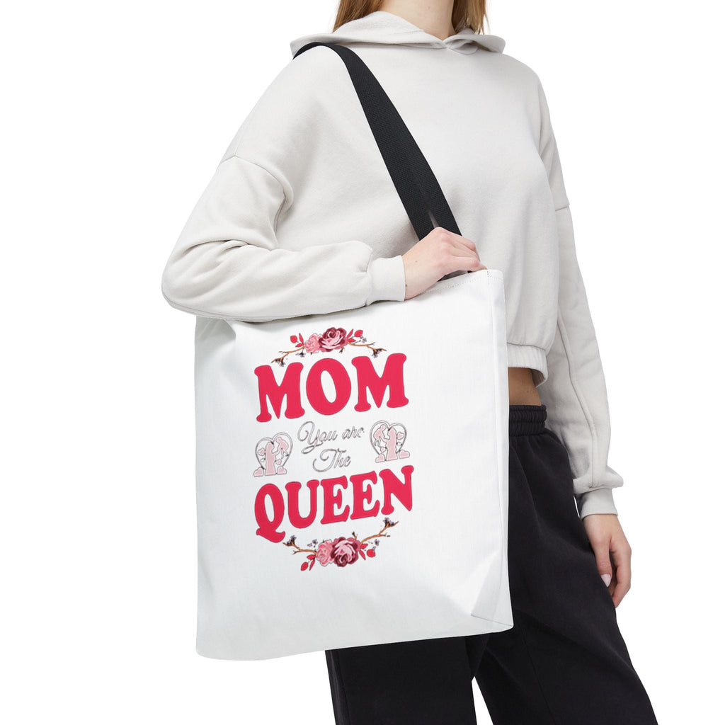 "Mom You're the Queen" Floral Mother's Day Tote Bag Printify Bags  314 Originals