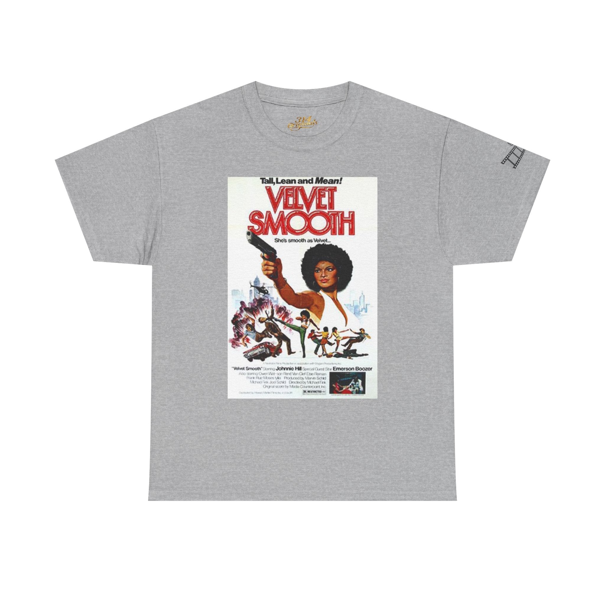 Velvet Smooth Retro Movie Poster Tee — Vintage Blaxploitation Graphic T-Shirt Printify T-Shirt  314 Originals