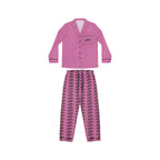 Pink Satin Pajama Set – All-Over Crown Print Women's Sleepwear Printify All Over Prints  314 Originals