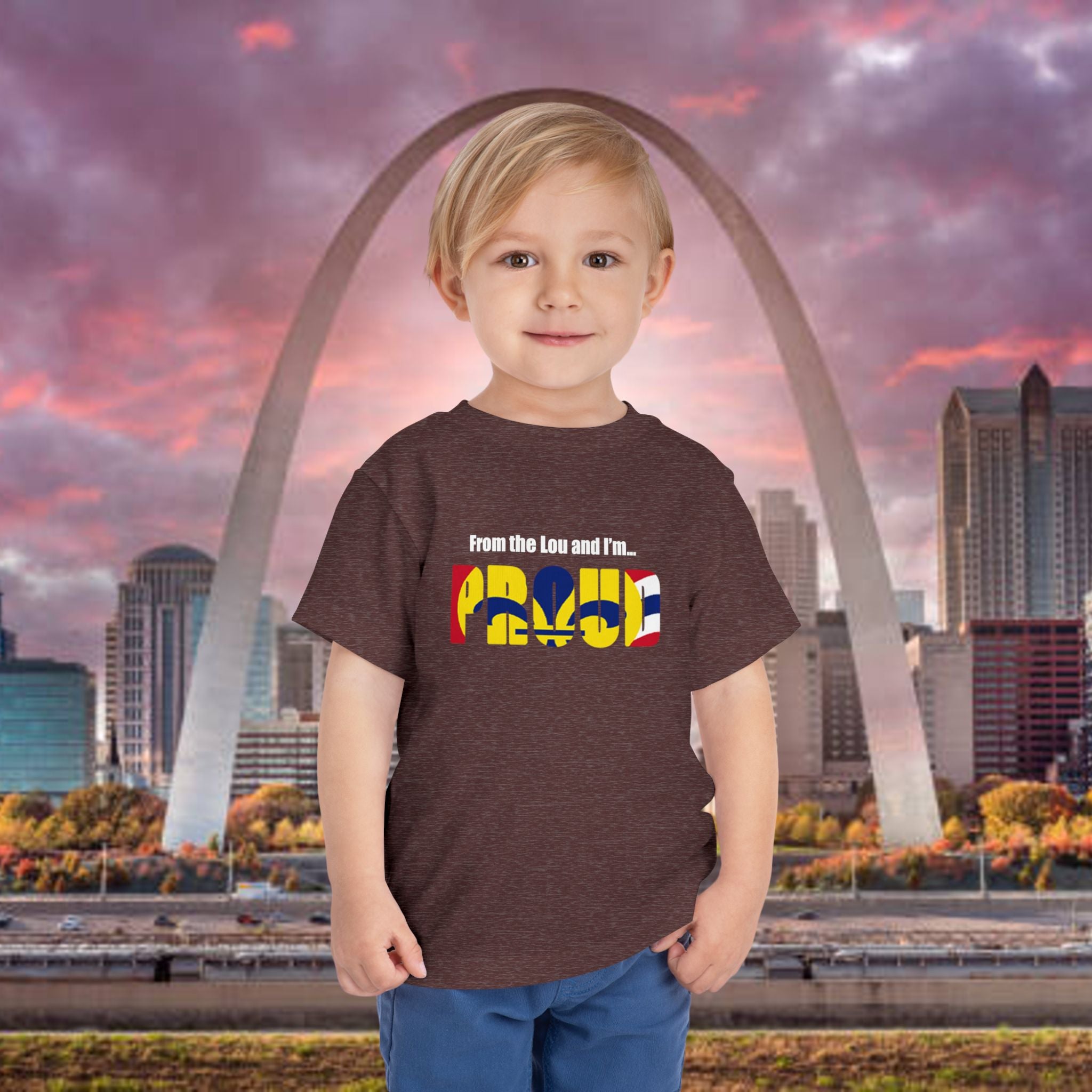 Toddler Tee — "From the Lou and I’m... Proud" St. Louis Flag Kids Shirt - 314 Originals
