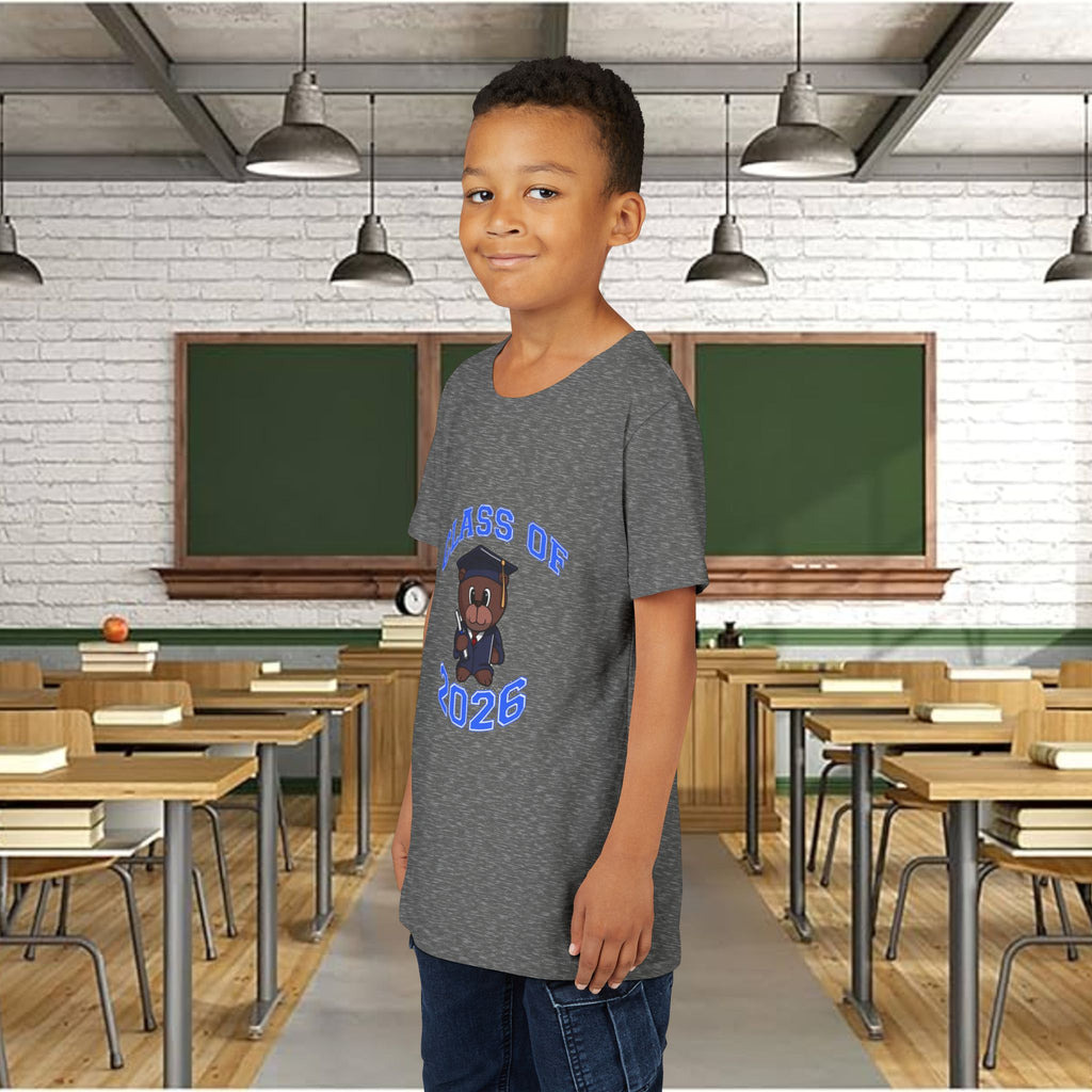 Class of 2026 Kids Graduation T‑Shirt — Cute Graduate Bear Youth Tee