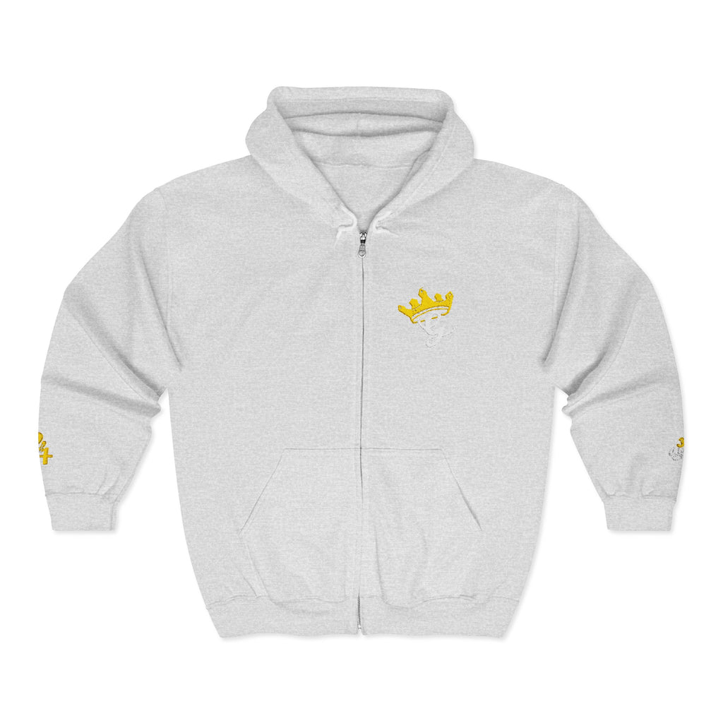 King's Gear Zip Hoodie — Full‑Zip with Gold Crown Emblem - 314 Originals