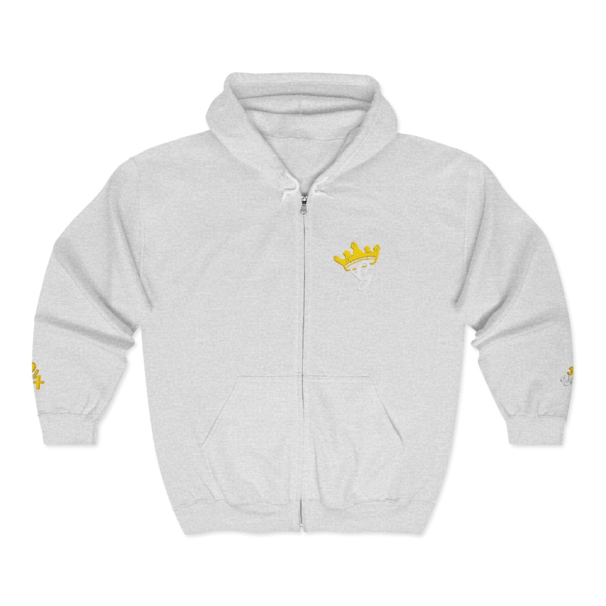 King's Gear Zip Hoodie — Full‑Zip with Gold Crown Emblem - 314 Originals