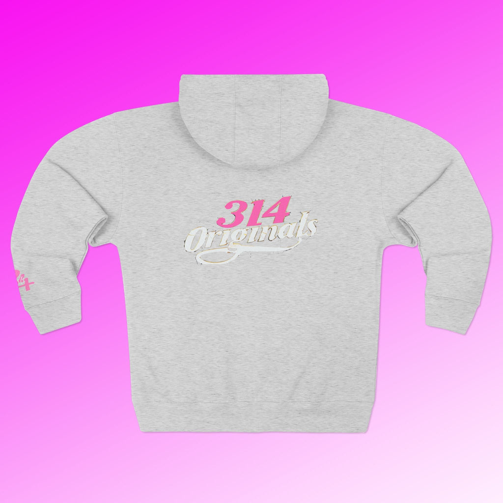 'Queen' Chest Logo Zip Hoodie — Women's Urban Streetwear Printify Hoodie  314 Originals