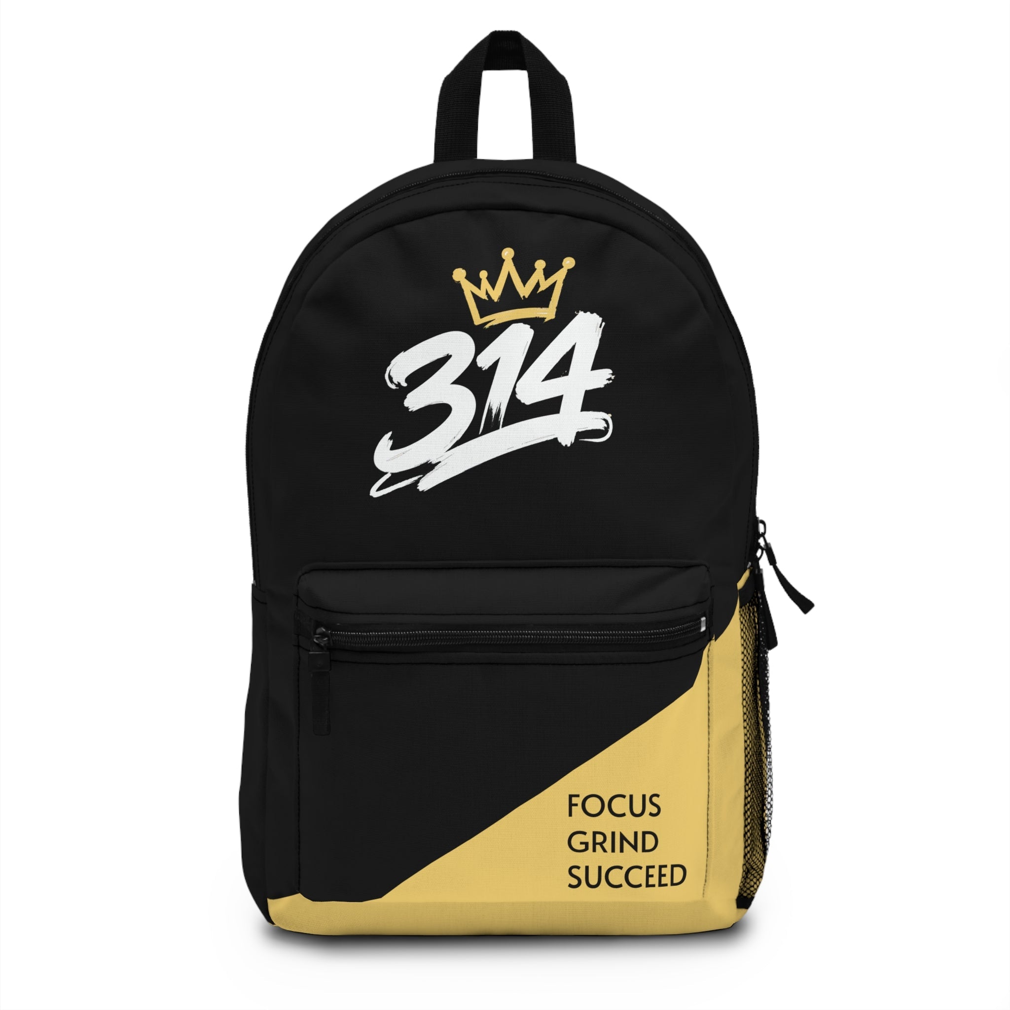 '314' Black Motivational Backpack (Focus, Grind, Succeed) - 314 Originals