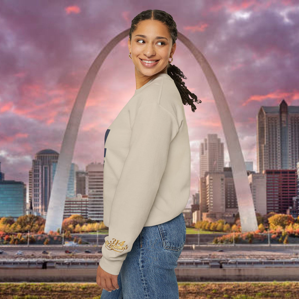 314 City Crewneck Sweatshirt — St. Louis Skyline Graphic - 314 Originals