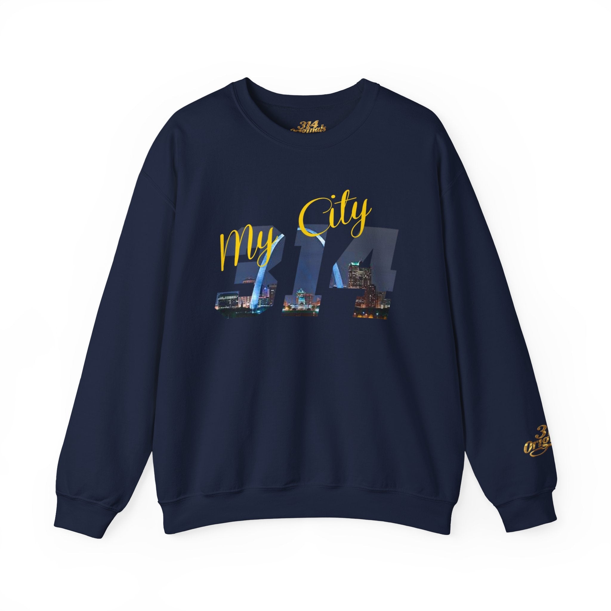 314 City Crewneck Sweatshirt — St. Louis Skyline Graphic - 314 Originals