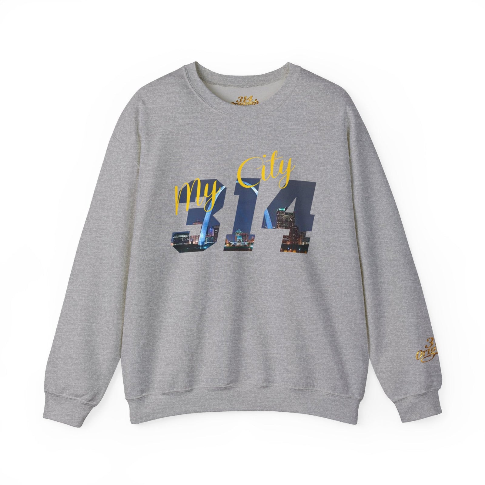 314 City Crewneck Sweatshirt — St. Louis Skyline Graphic - 314 Originals