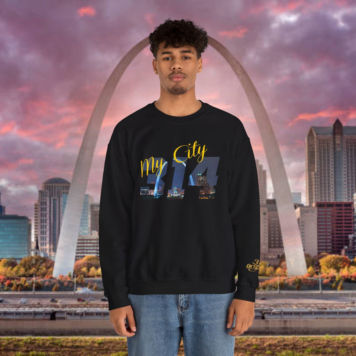 314 City Crewneck Sweatshirt — St. Louis Skyline Graphic - 314 Originals