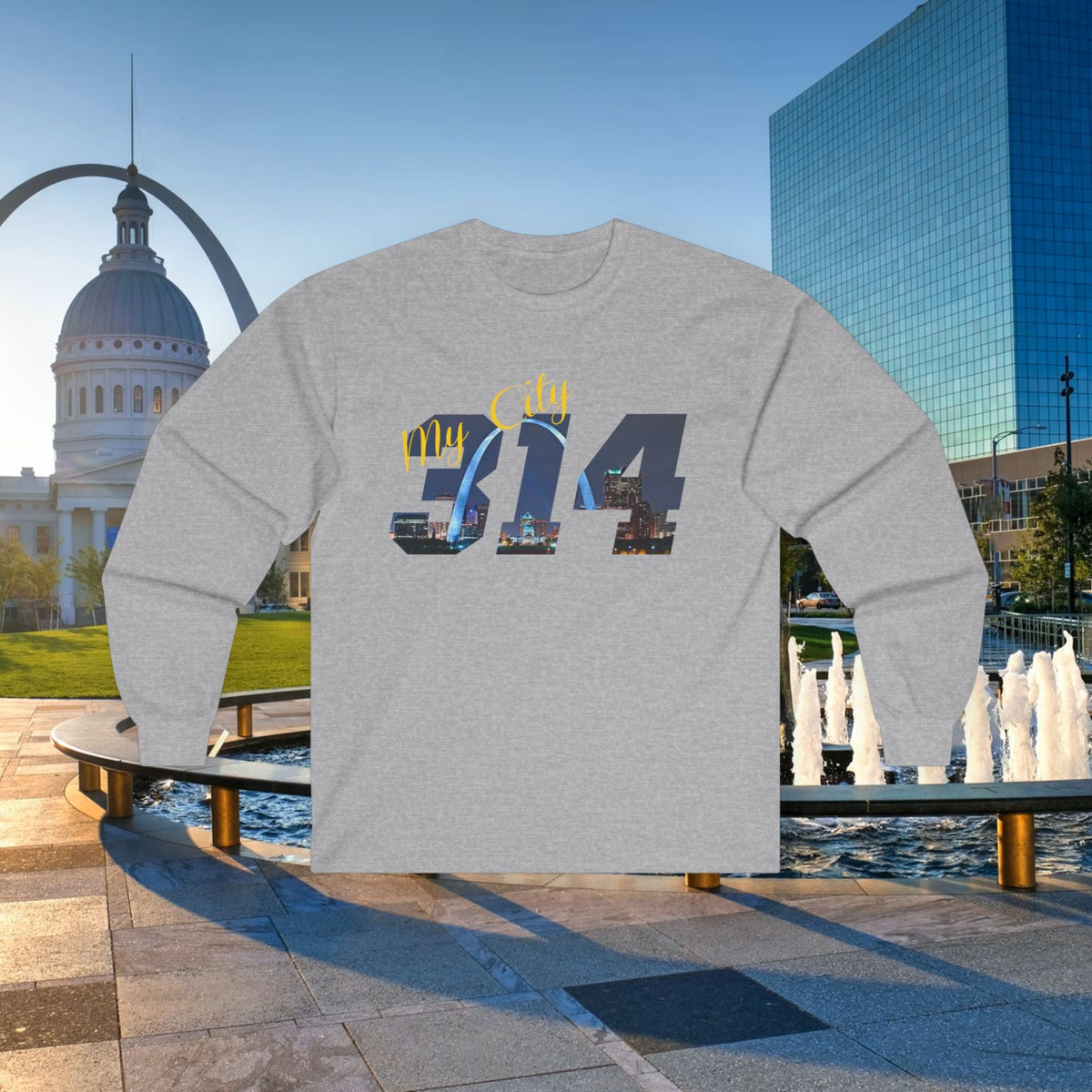 314 City Skyline Long Sleeve Tee — St. Louis 314 Originals - 314 Originals