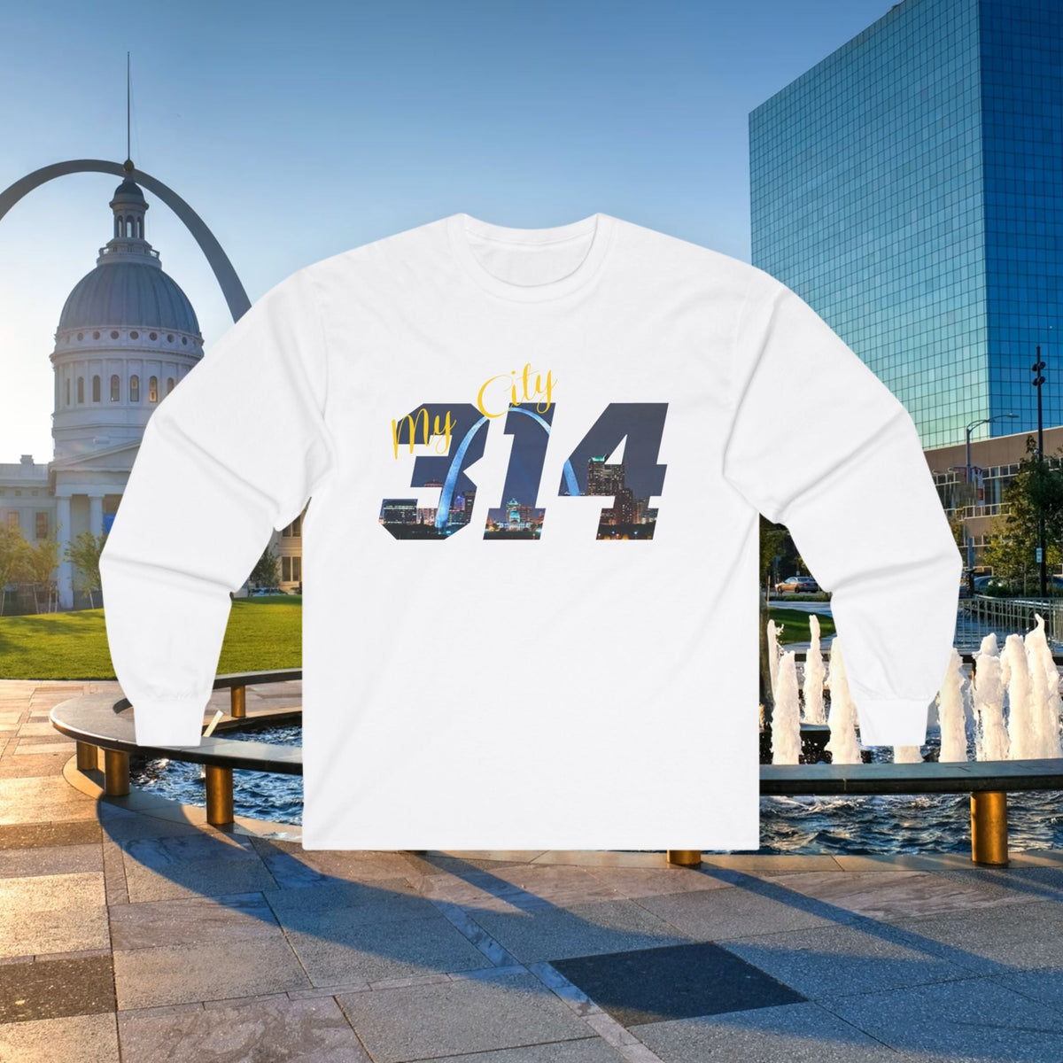 314 City Skyline Long Sleeve Tee — St. Louis 314 Originals - 314 Originals