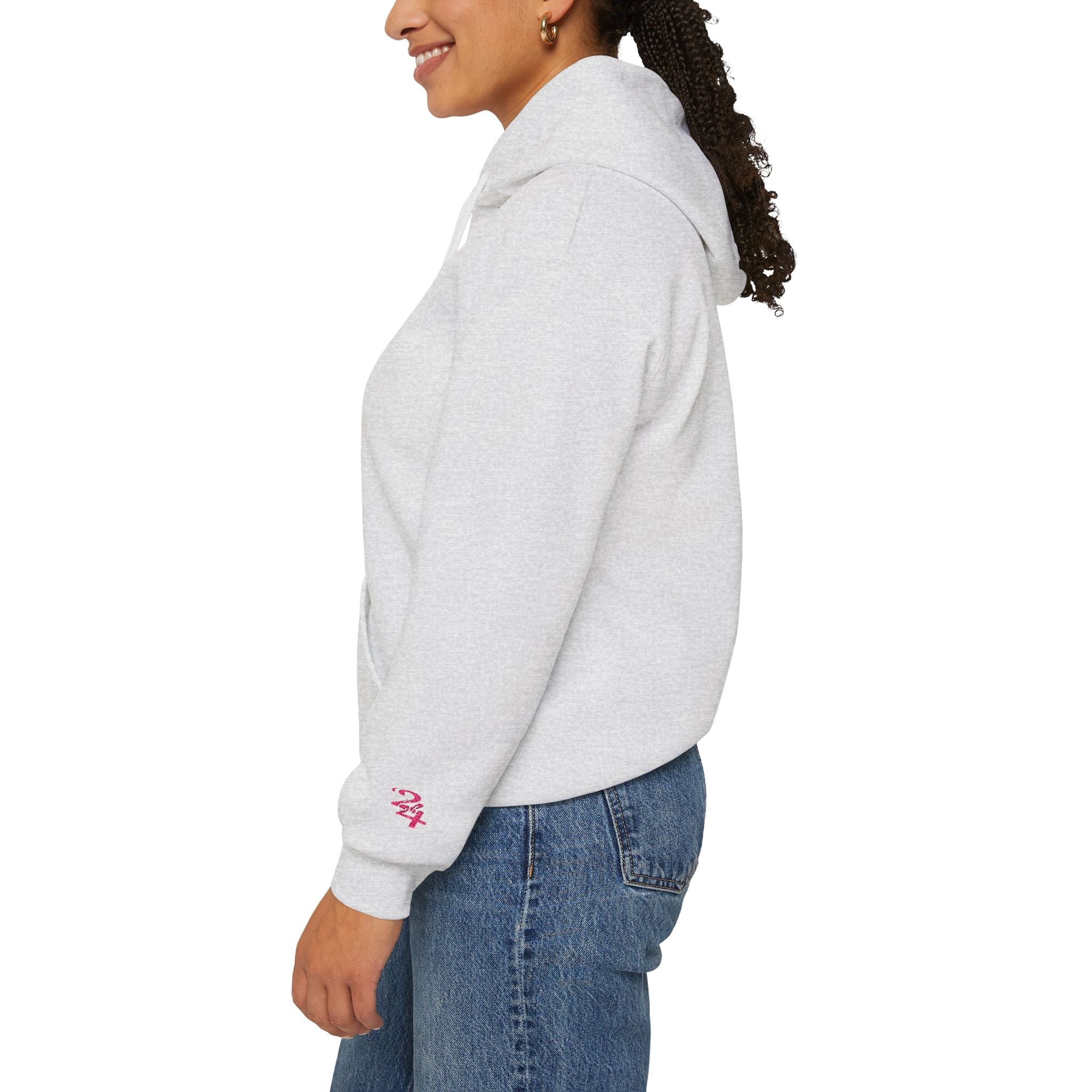 314 Ladies Hoodie — Pink Floral Chest Logo - 314 Originals