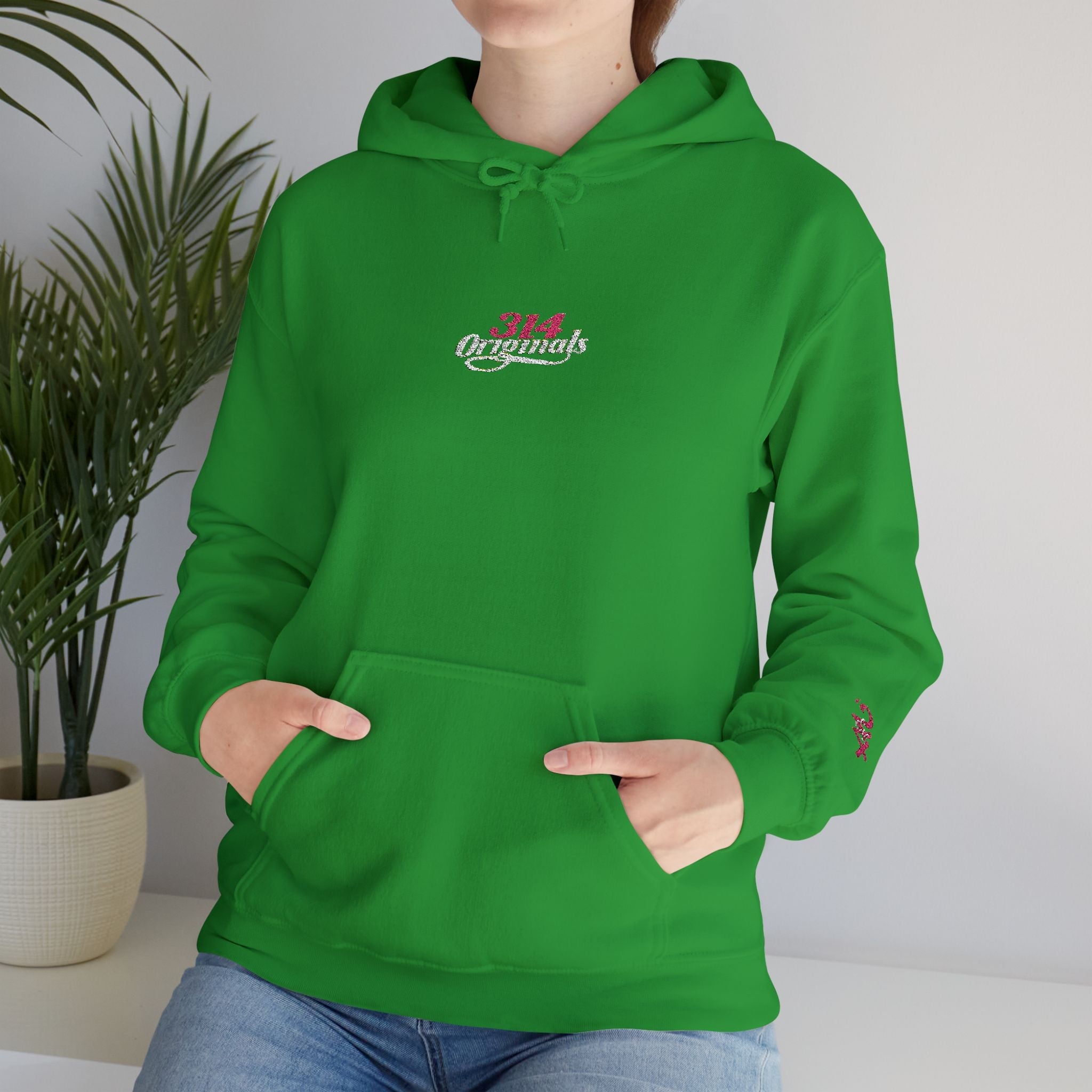 314 Ladies Hoodie — Pink Floral Chest Logo - 314 Originals