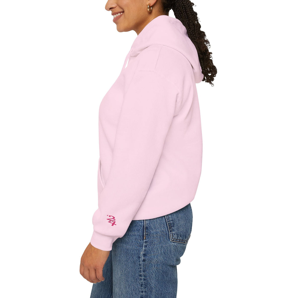 314 Ladies Hoodie — Pink Floral Chest Logo - 314 Originals