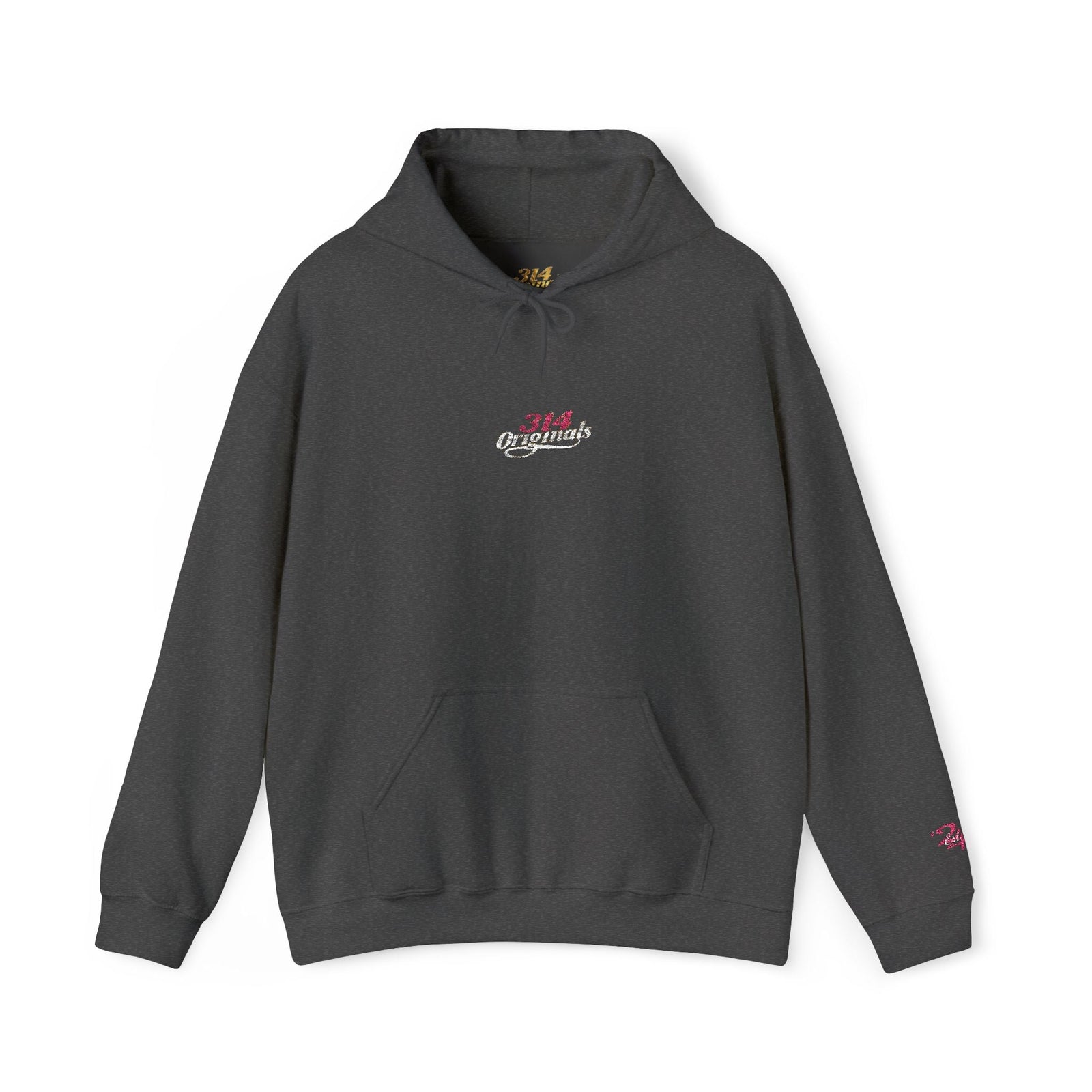 314 Ladies Hoodie — Pink Floral Chest Logo - 314 Originals